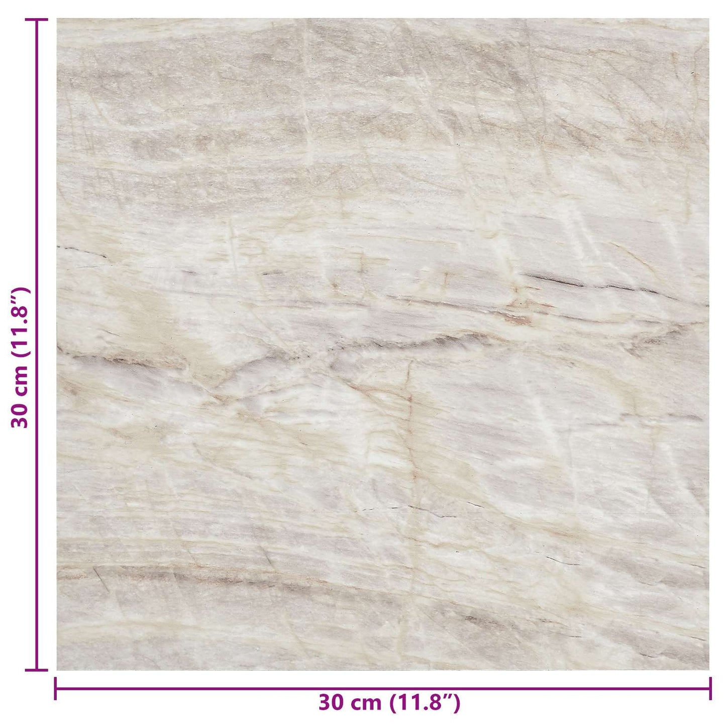 Selvheftende Gulvplanker 30,5 x 30,5 cm 20 pcs PVC Beige