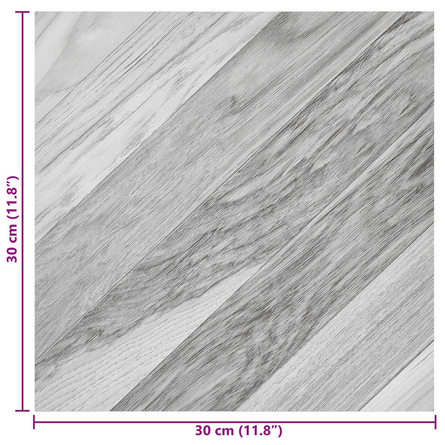 Selvheftende Gulvplanker 30,5 x 30,5 cm 20 pcs PVC Grå Stripet