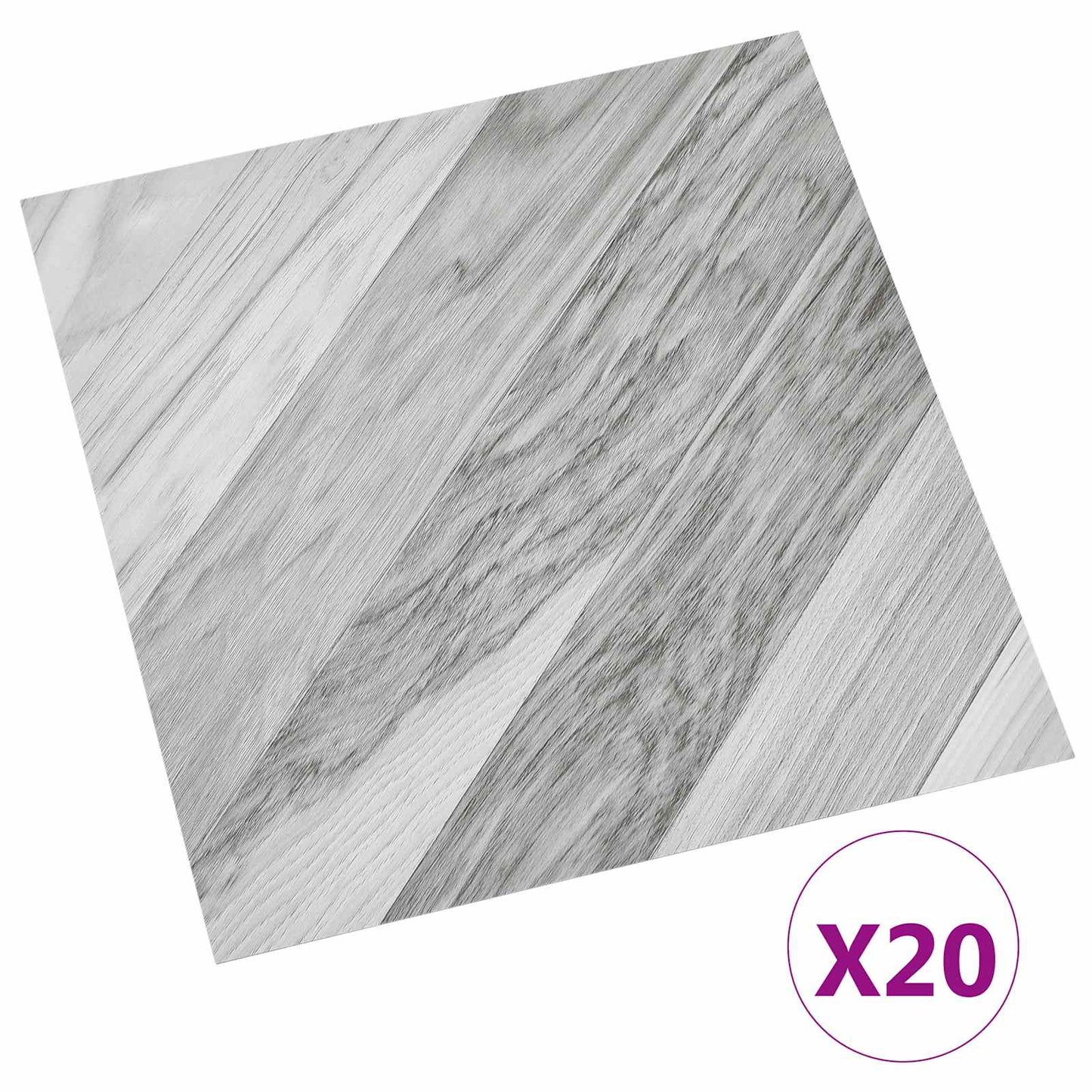 Selvheftende Gulvplanker 30,5 x 30,5 cm 20 pcs PVC Grå Stripet