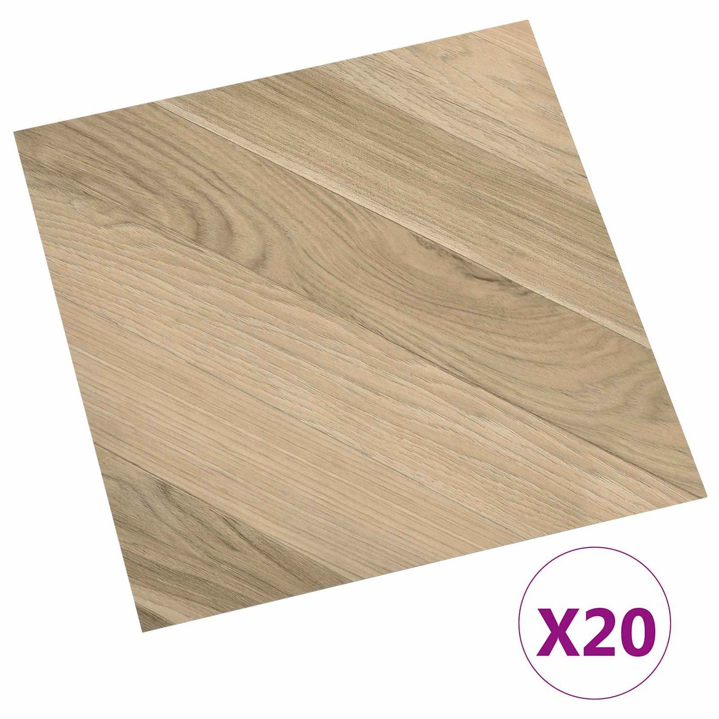 Selvheftende Gulvplanker 30,5 x 30,5 cm 20 pcs PVC Brun Stripet