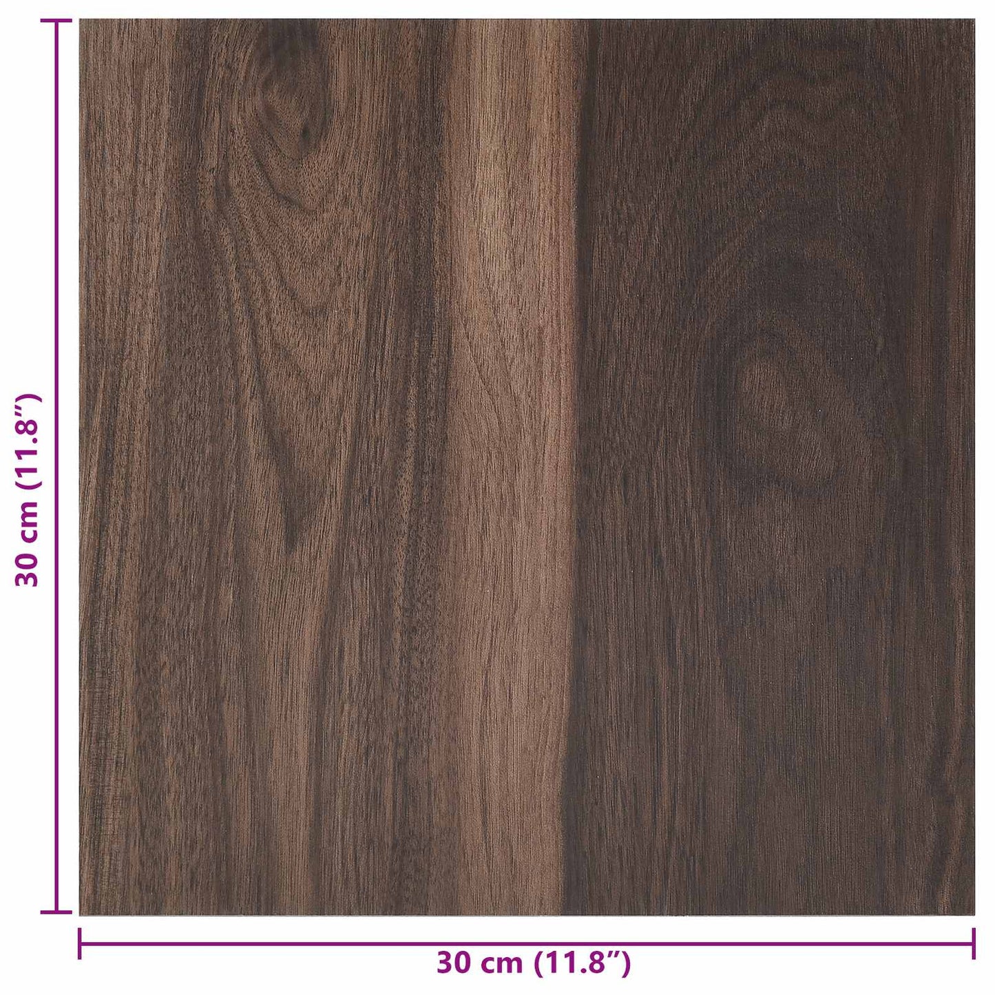 Selvheftende Gulvplanker 30,5 x 30,5 cm 20 pcs PVC Mørk brun