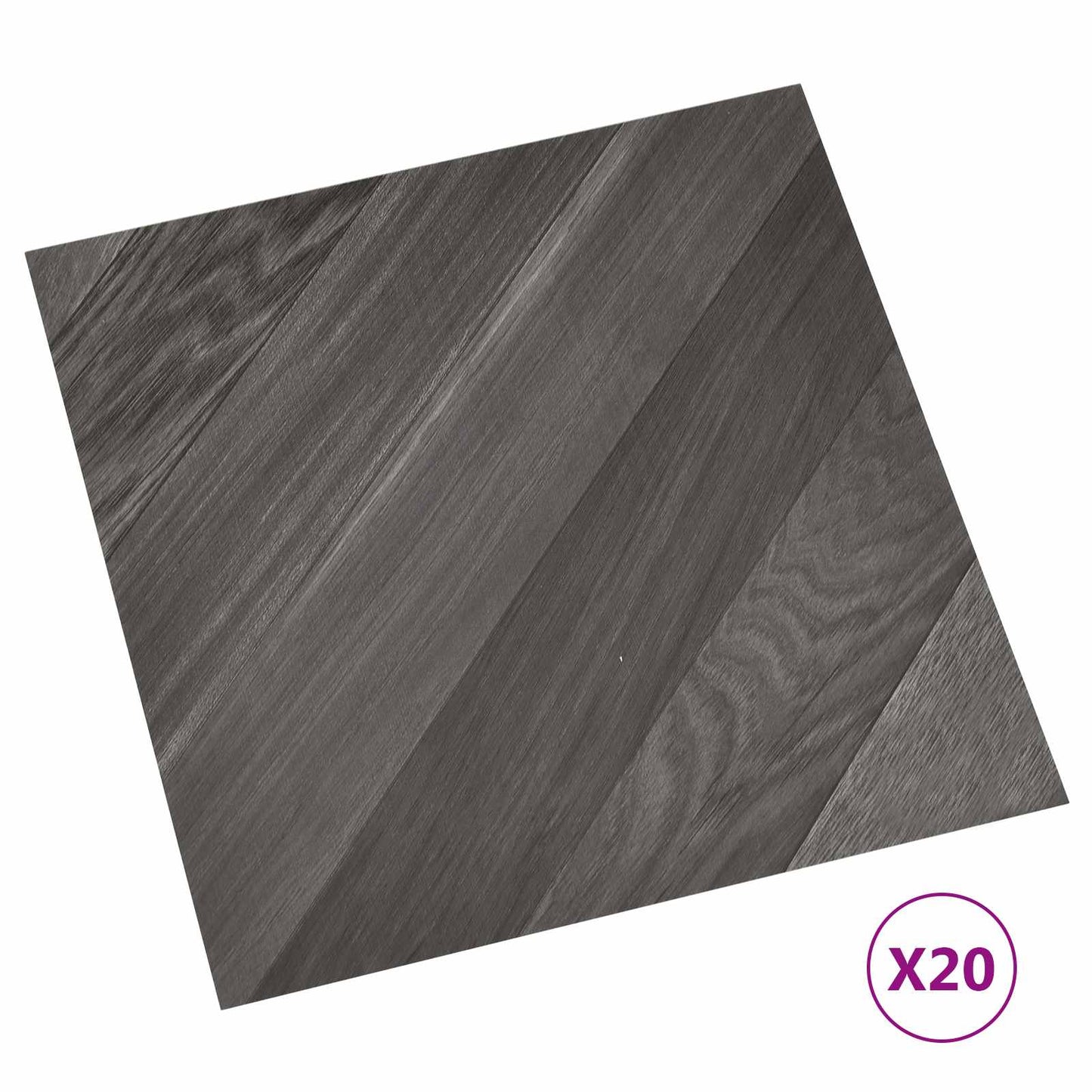 Selvheftende Gulvplanker 30,5 x 30,5 cm 20 pcs PVC Stripet Grå