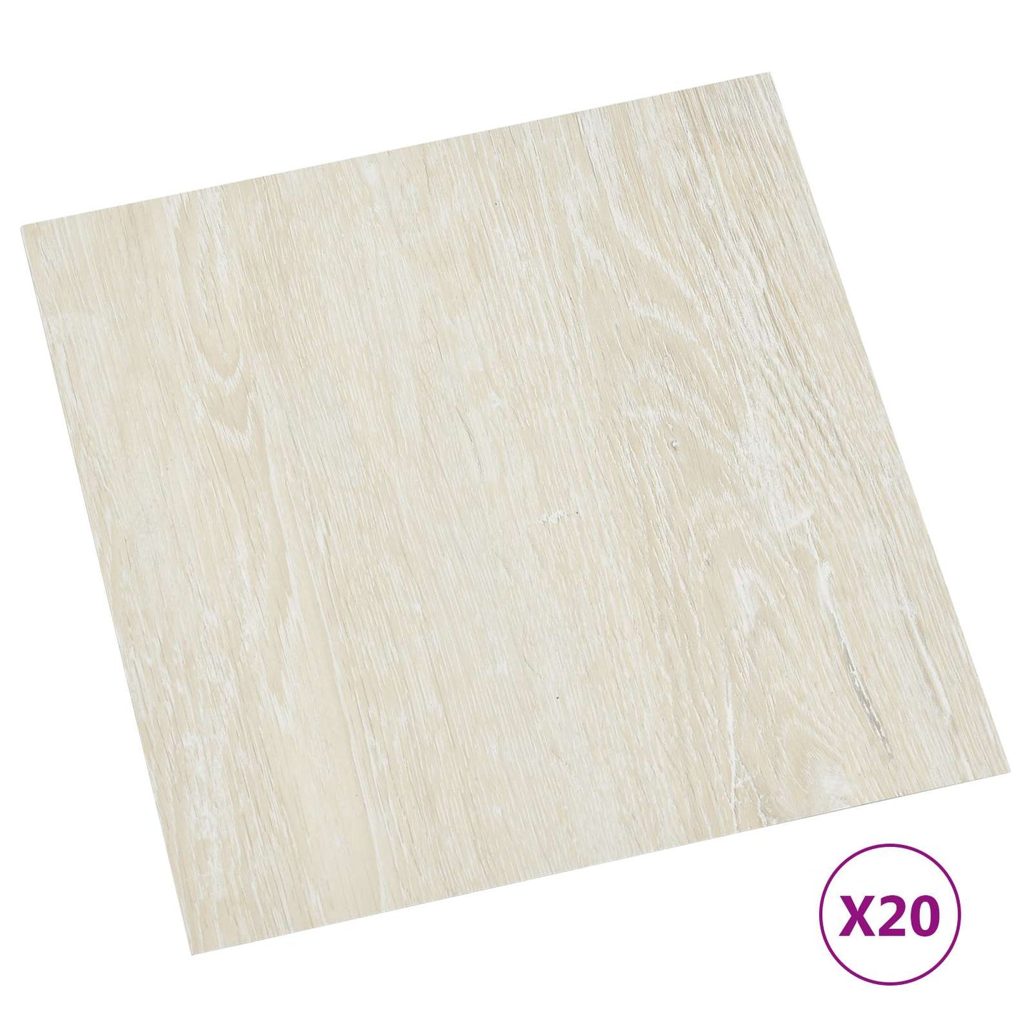 Selvheftende Gulvplanker 30,5 x 30,5 cm 20 pcs PVC Krem