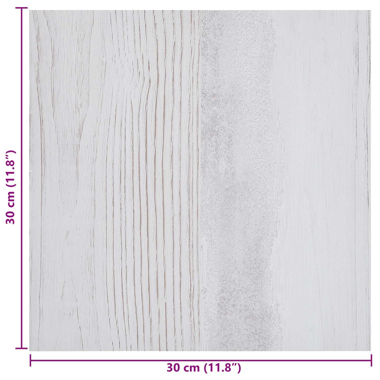Selvheftende Gulvplanker 30,5 x 30,5 cm 20 pcs PVC Hvit og tre