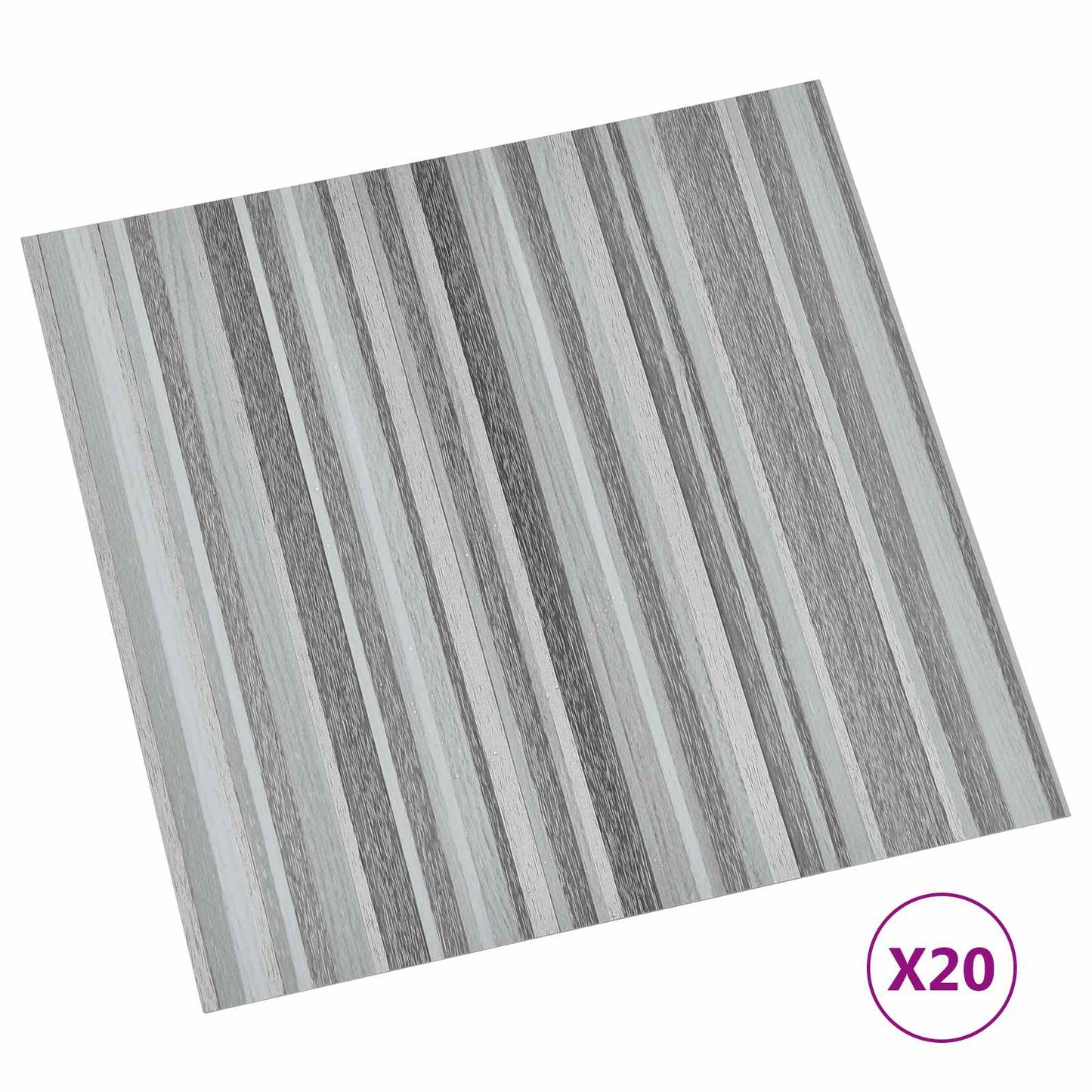 Selvheftende Gulvplanker 30,5 x 30,5 cm 20 pcs PVC Grå og svart
