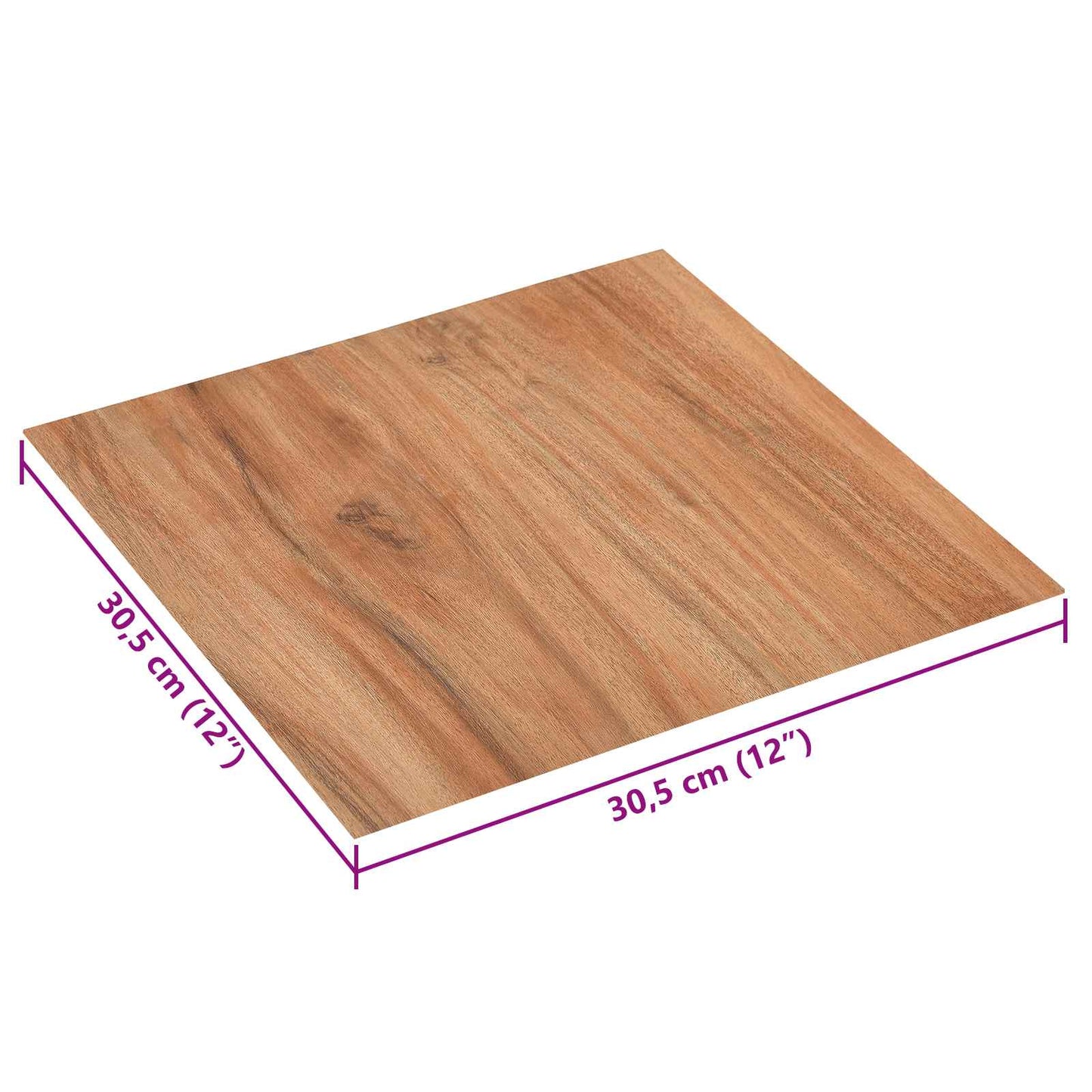 Selvheftende Gulvplanker 30,5 x 30,5 cm 20 pcs PVC Lyst tre
