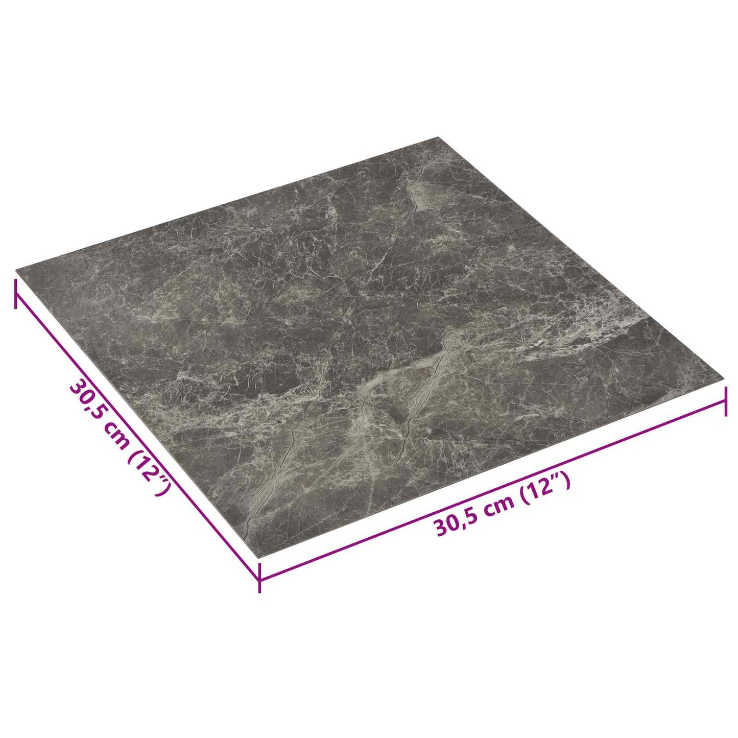 Selvheftende Gulvplanker 30,5 x 30,5 cm 20 pcs PVC Flerfarget