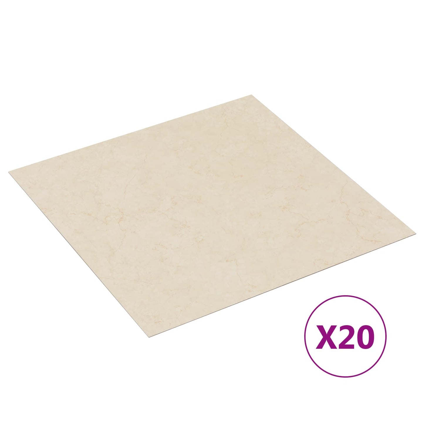 Selvheftende Gulvplanker 30,5 x 30,5 cm 20 pcs PVC Lys Gul