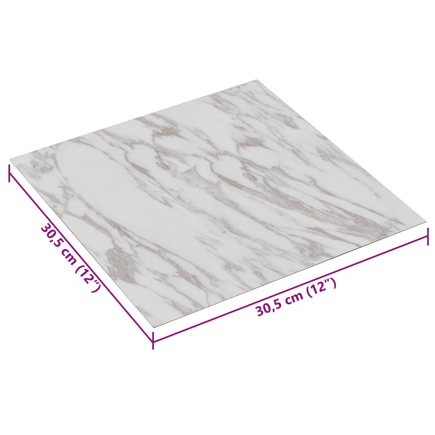 Selvheftende Gulvplanker 30,5 x 30,5 cm 20 pcs PVC Hvit og Brun