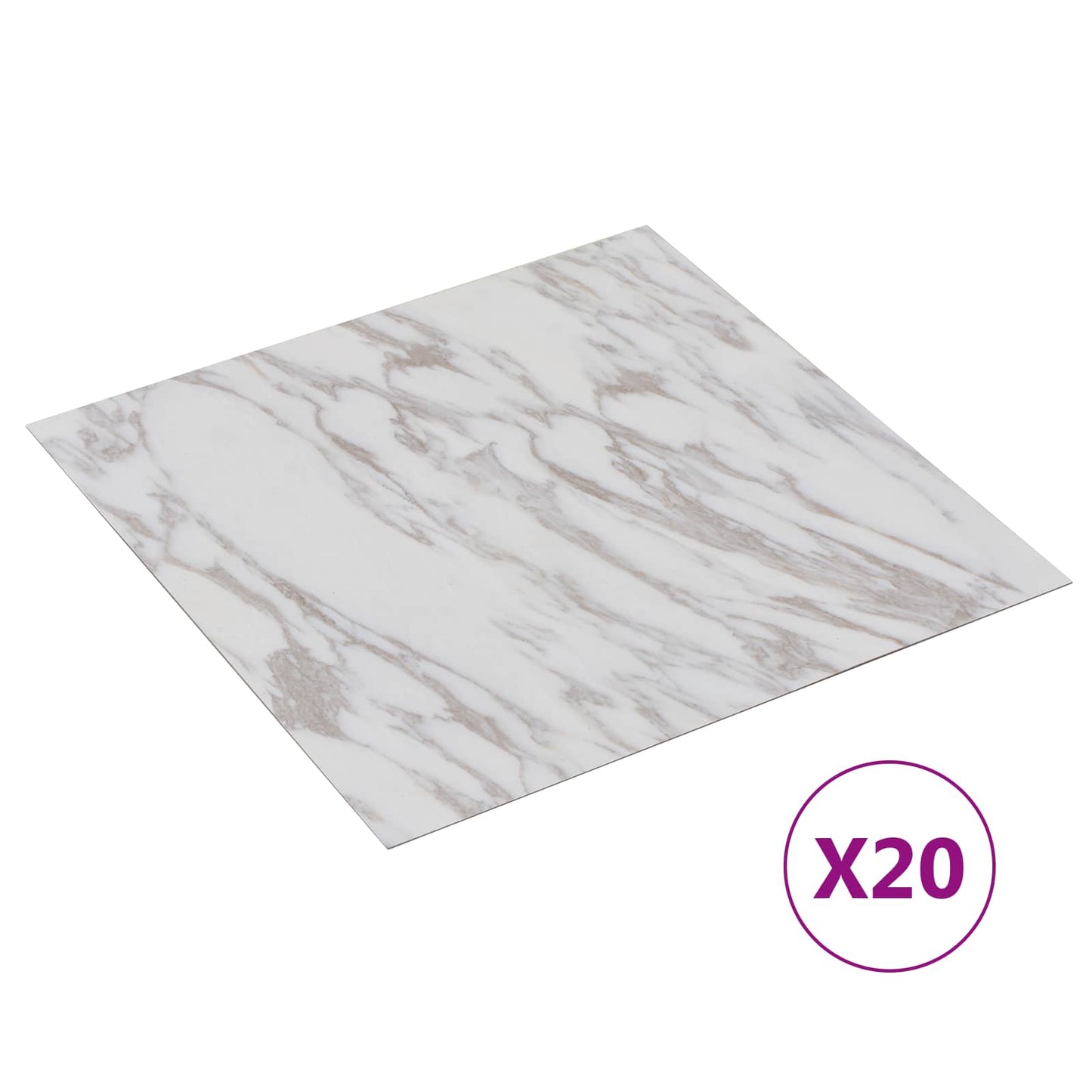 Selvheftende Gulvplanker 30,5 x 30,5 cm 20 pcs PVC Hvit og Brun
