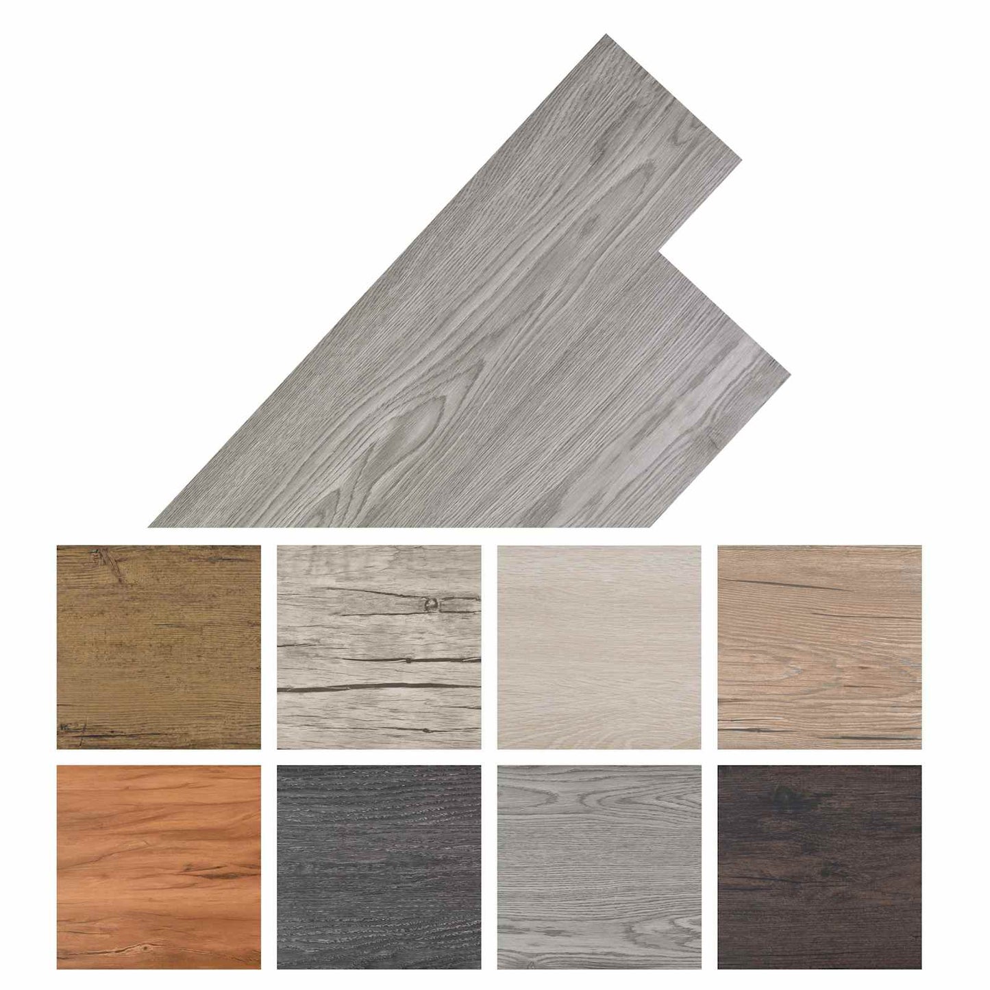 Selvheftende PVC Gulvplanker 30,5 x 61 cm 28 pcs PVC Mørkegrå