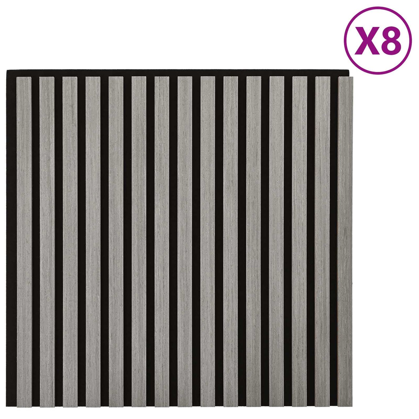 Veggpaneler 8 pcs Grå 60,5 x 60 cm