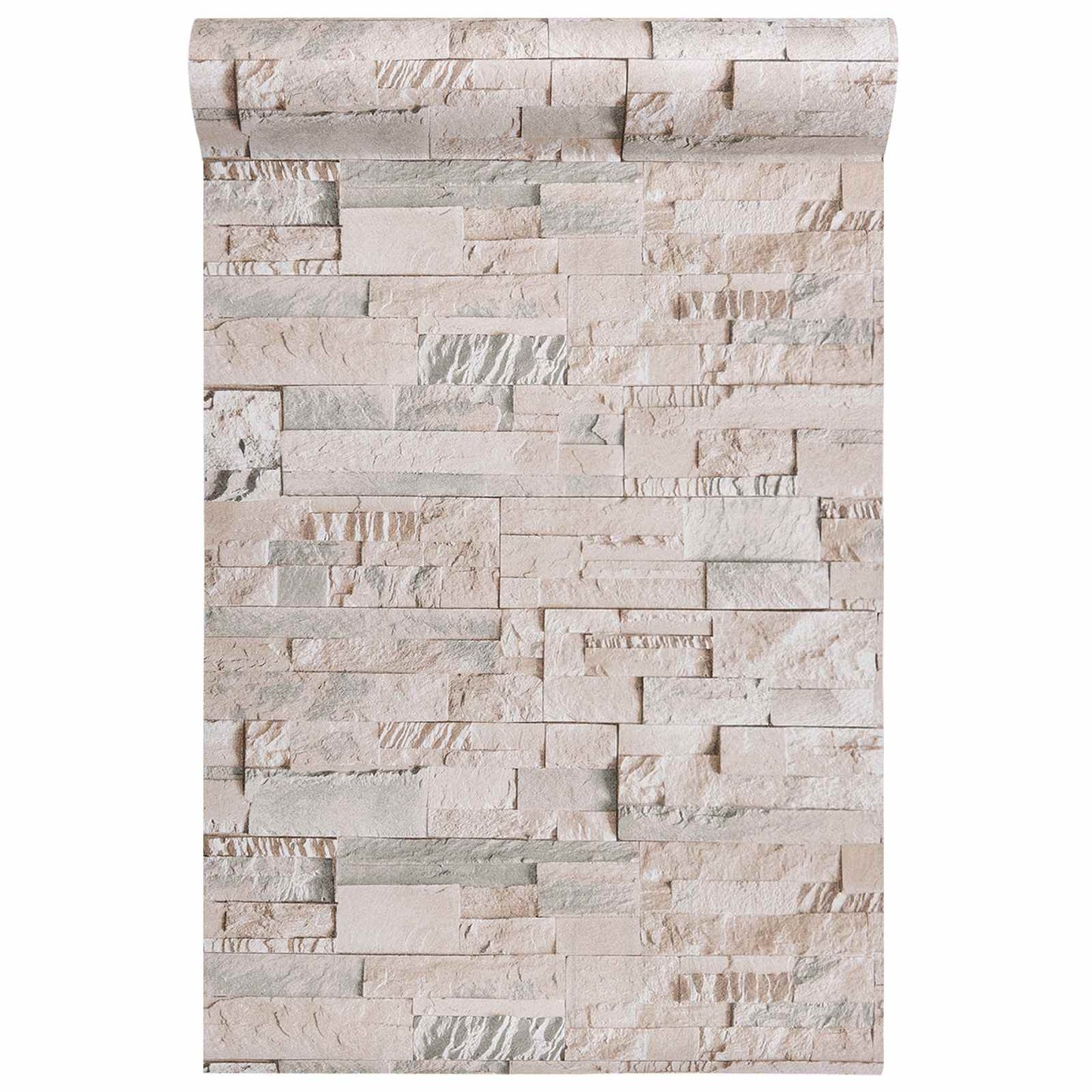 3D Stein Tapet Beige 10 x 0,53 m Non-Woven Stof