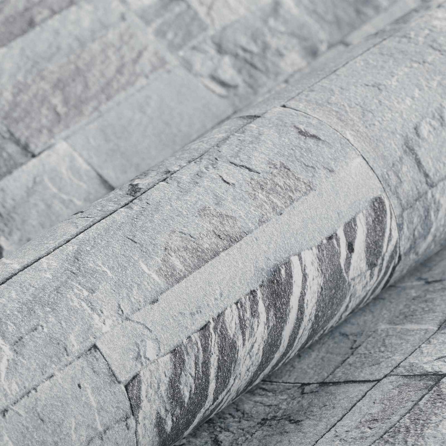 3D Stein Tapet Lysegrå 10 x 0,53 m Non-Woven Stof
