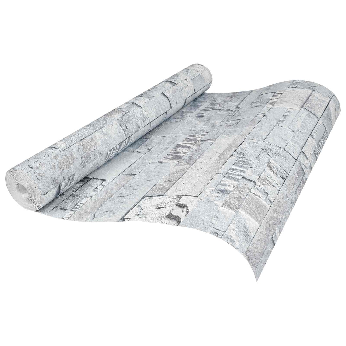 3D Stein Tapet Lysegrå 10 x 0,53 m Non-Woven Stof