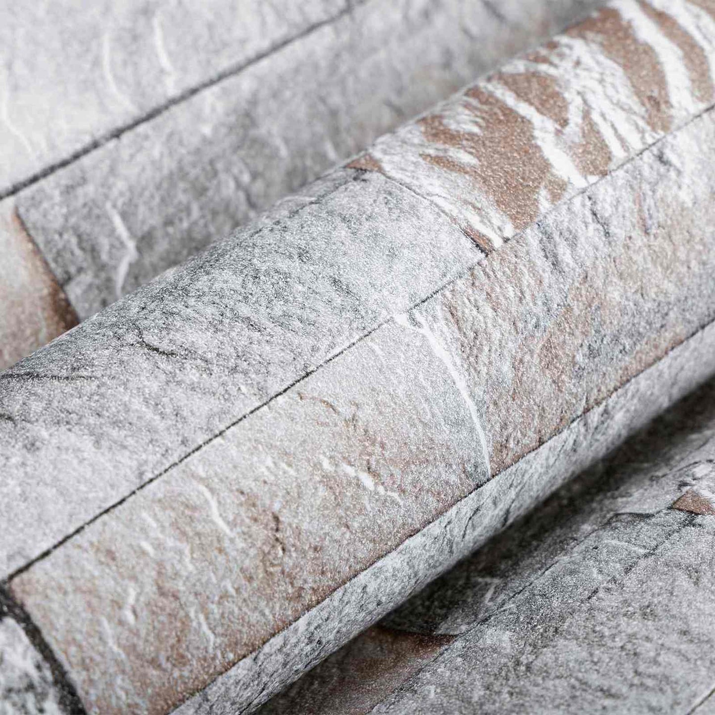 3D Stein Tapet Grå 10 x 0,53 m Non-Woven Stof
