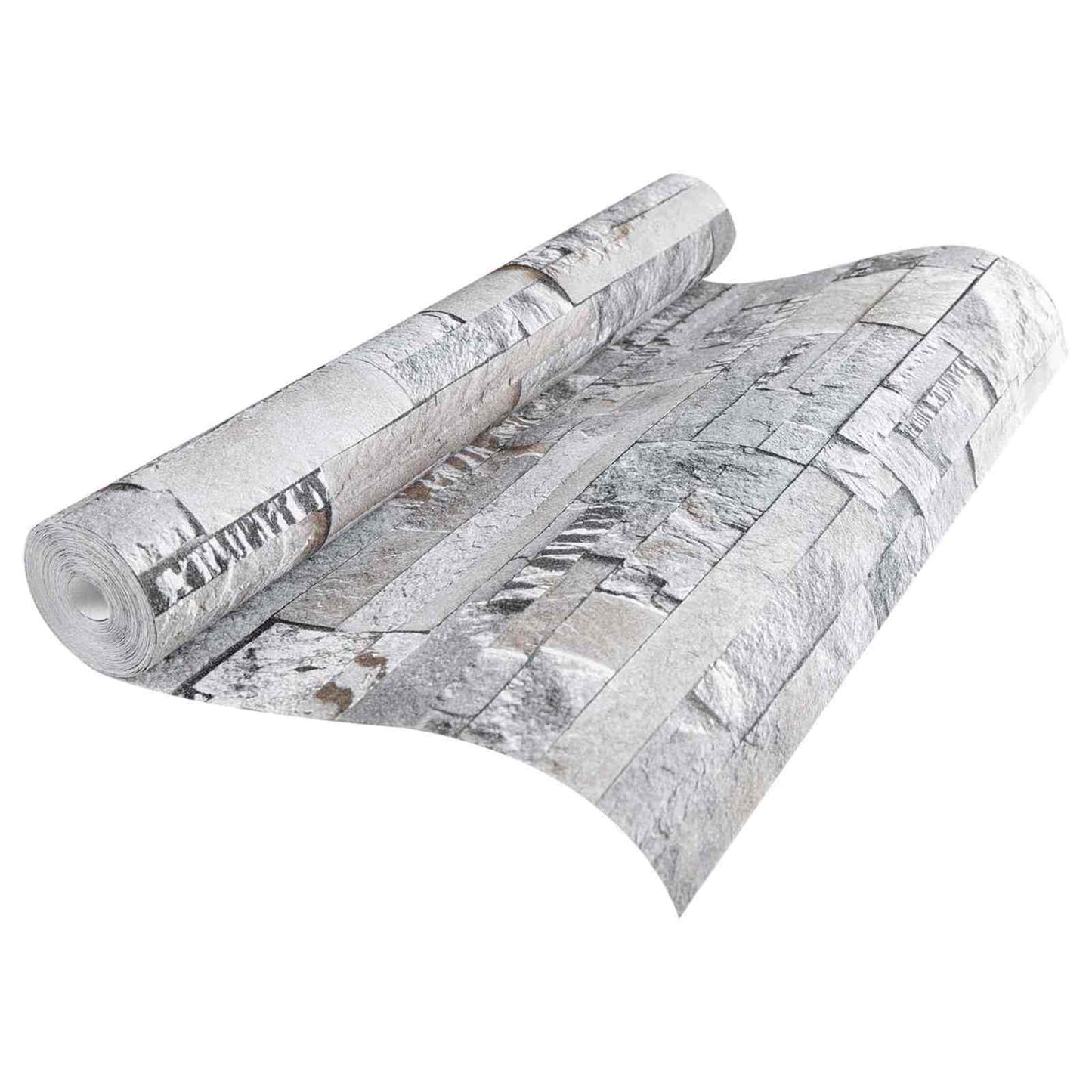 3D Stein Tapet Grå 10 x 0,53 m Non-Woven Stof