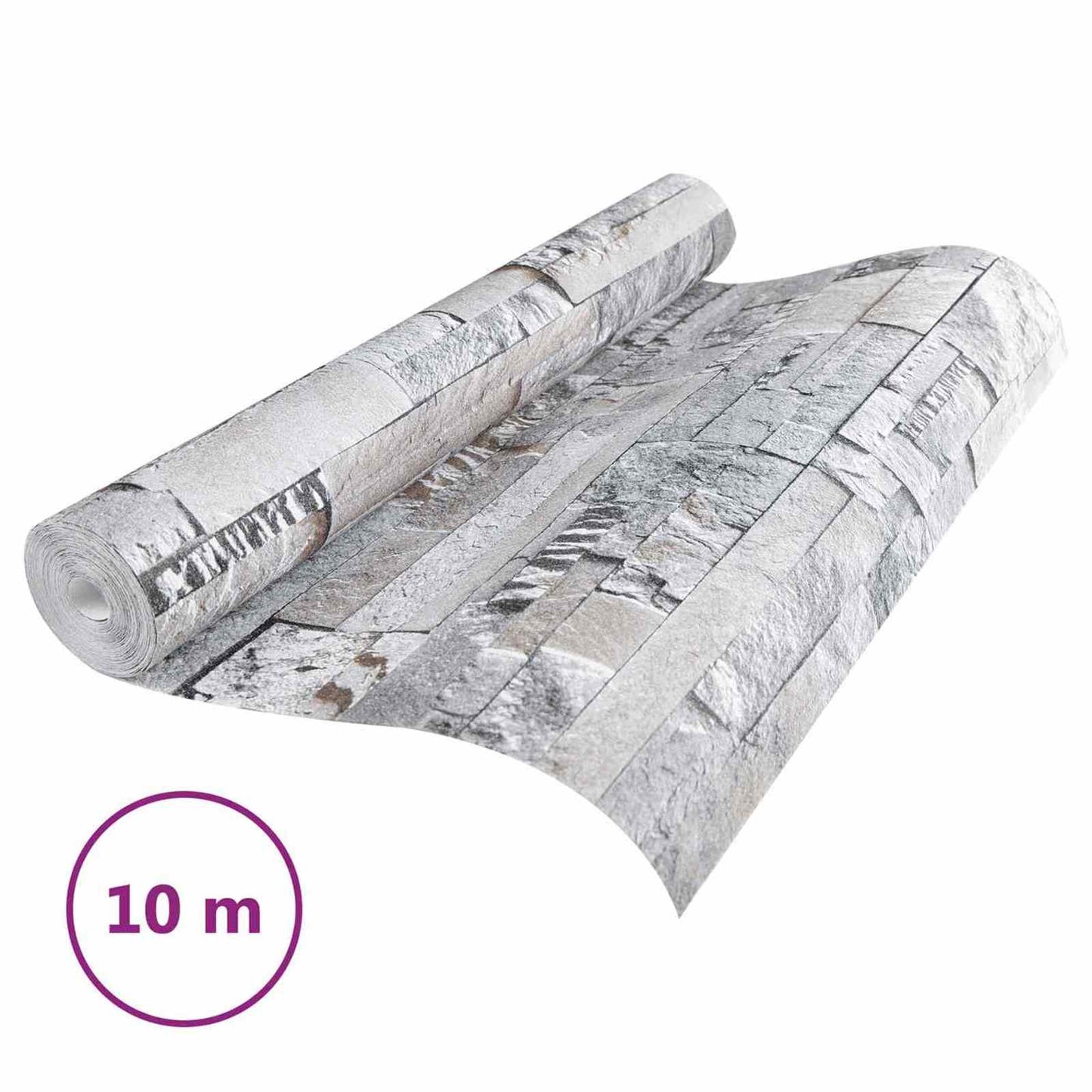 3D Stein Tapet Grå 10 x 0,53 m Non-Woven Stof