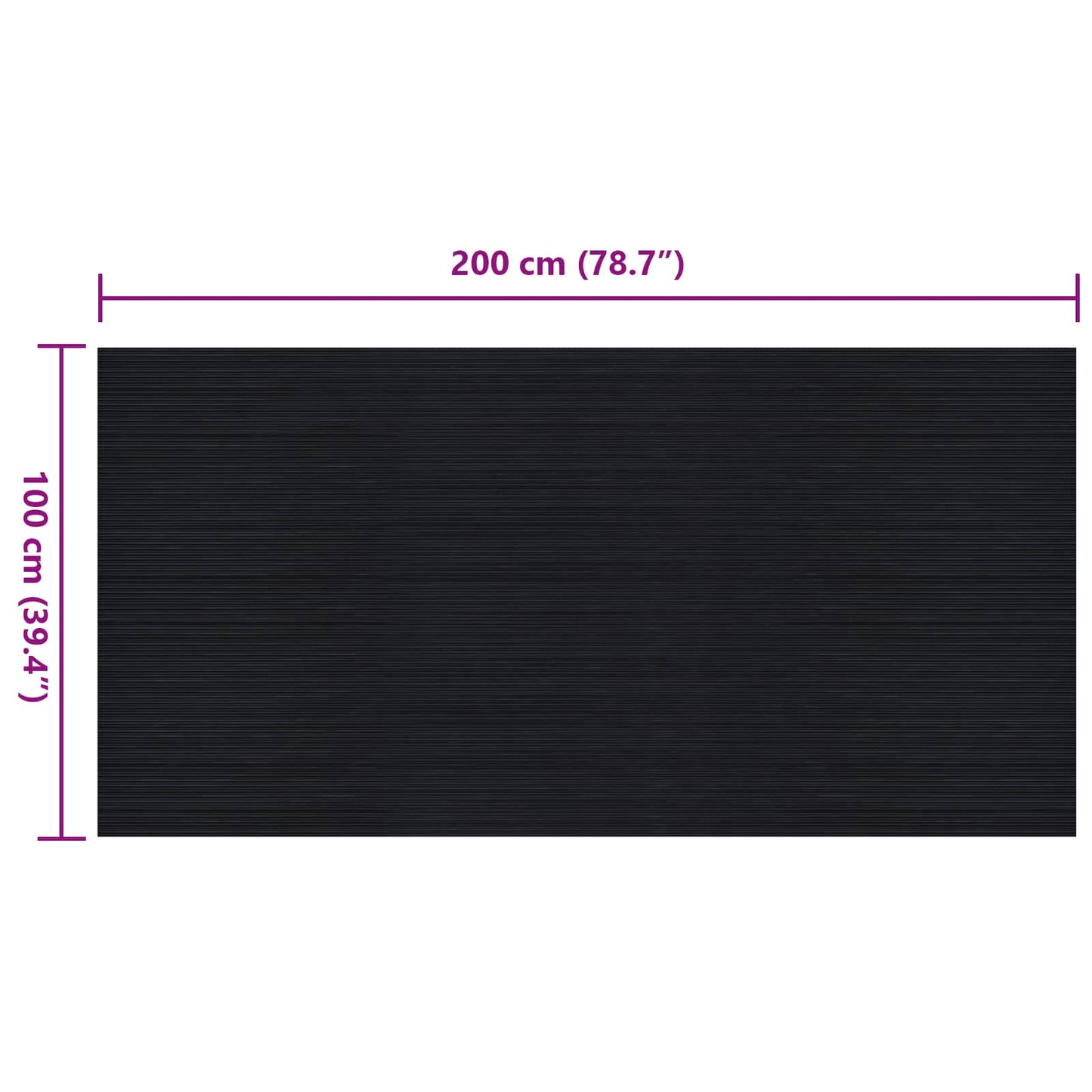 Gulv Matte Svart 1 x 2 m Gummi
