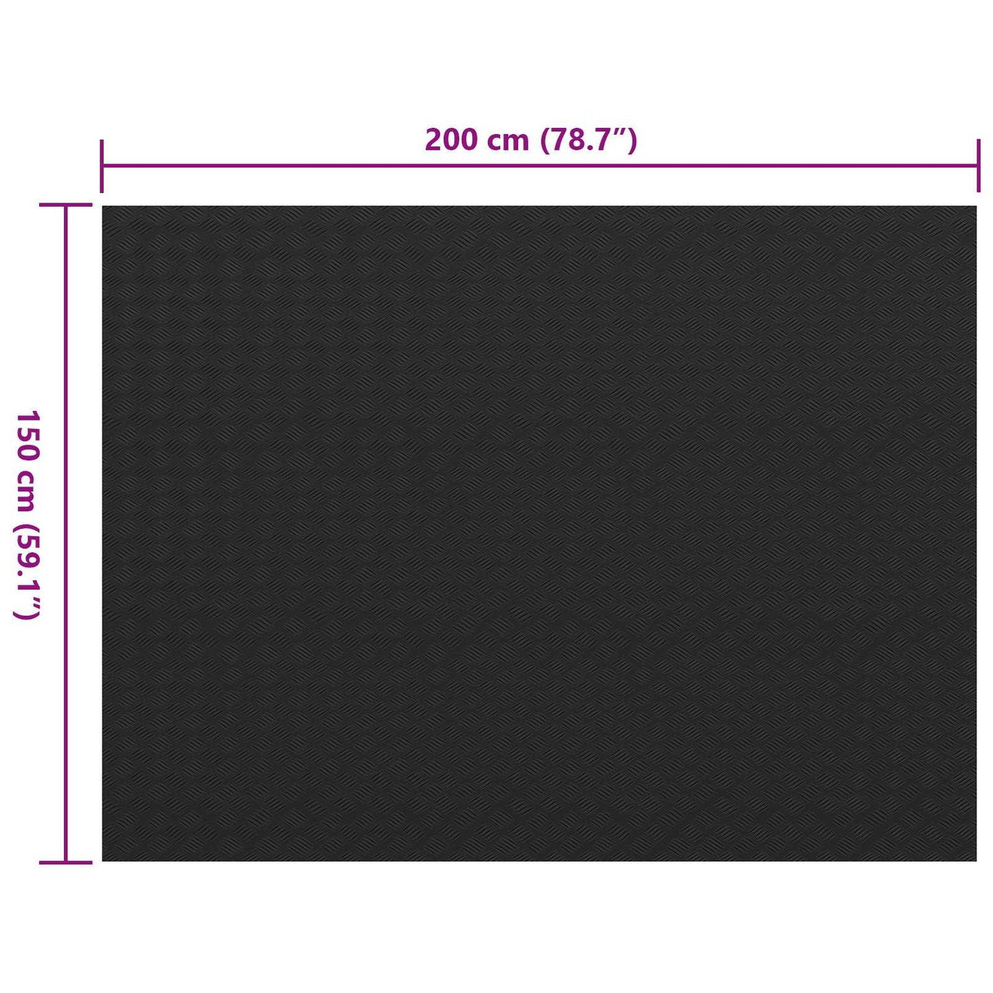 Gulv Matte Svart 1,5 x 2 m Gummi