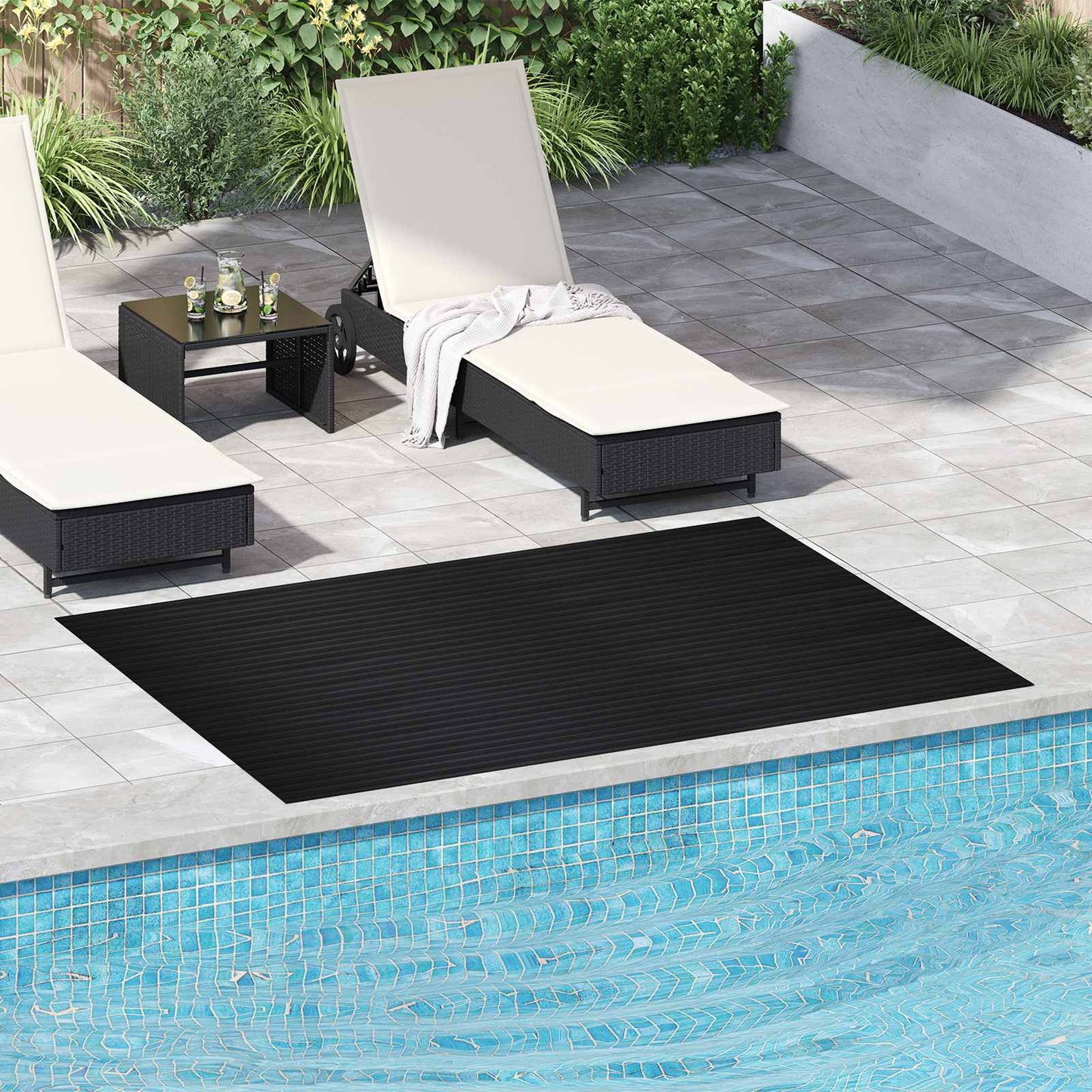 Gulv Matte Svart 1,5 x 2 m Gummi