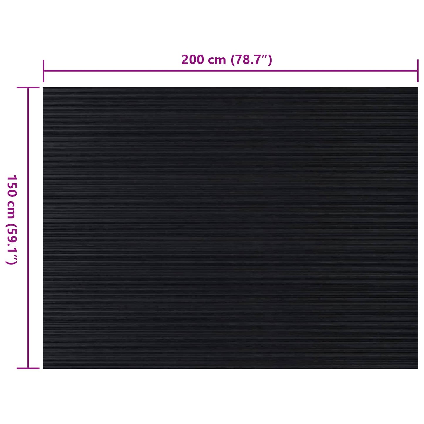 Gulv Matte Svart 1,5 x 2 m Gummi