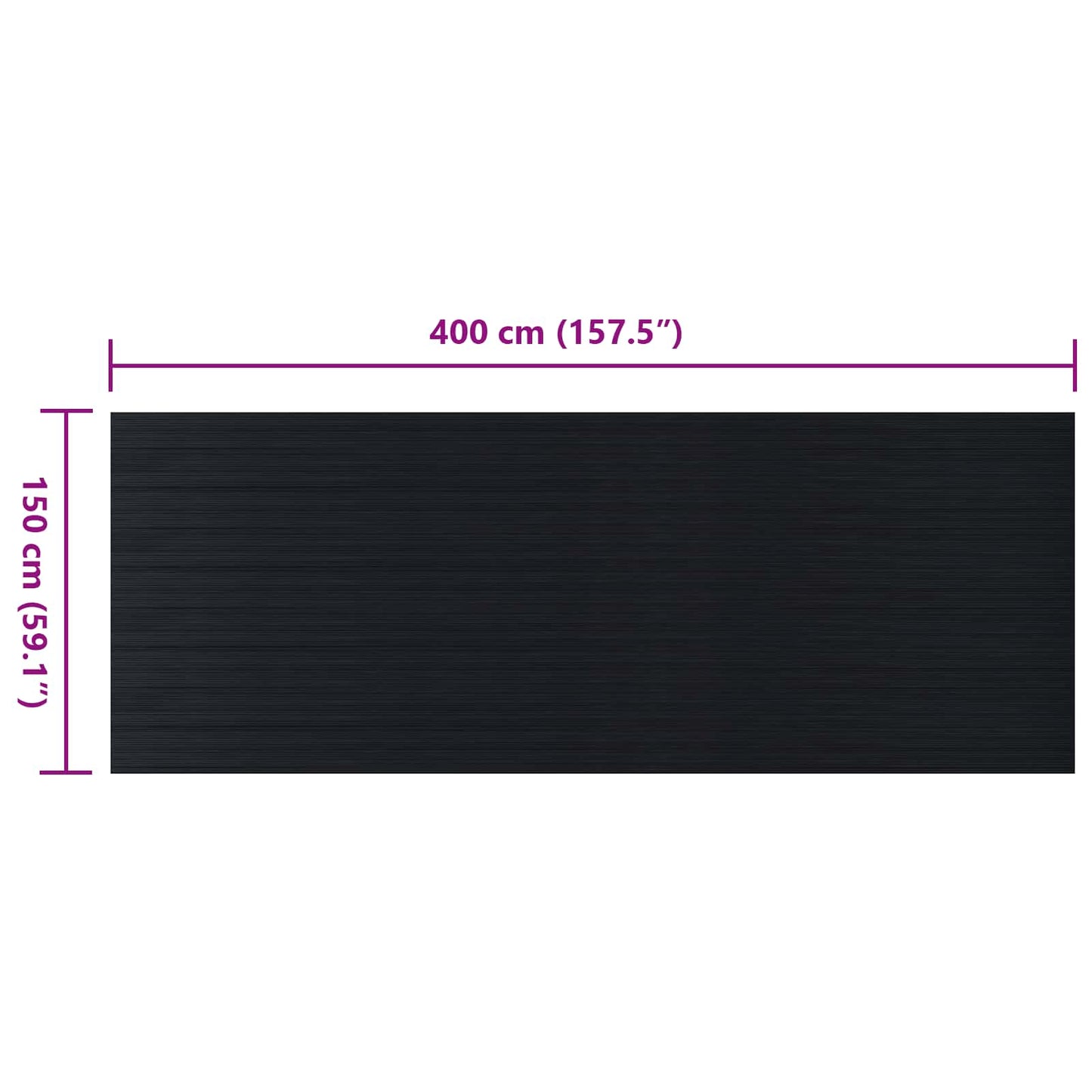 Gulv Matte Svart 1,5 x 4 m Gummi