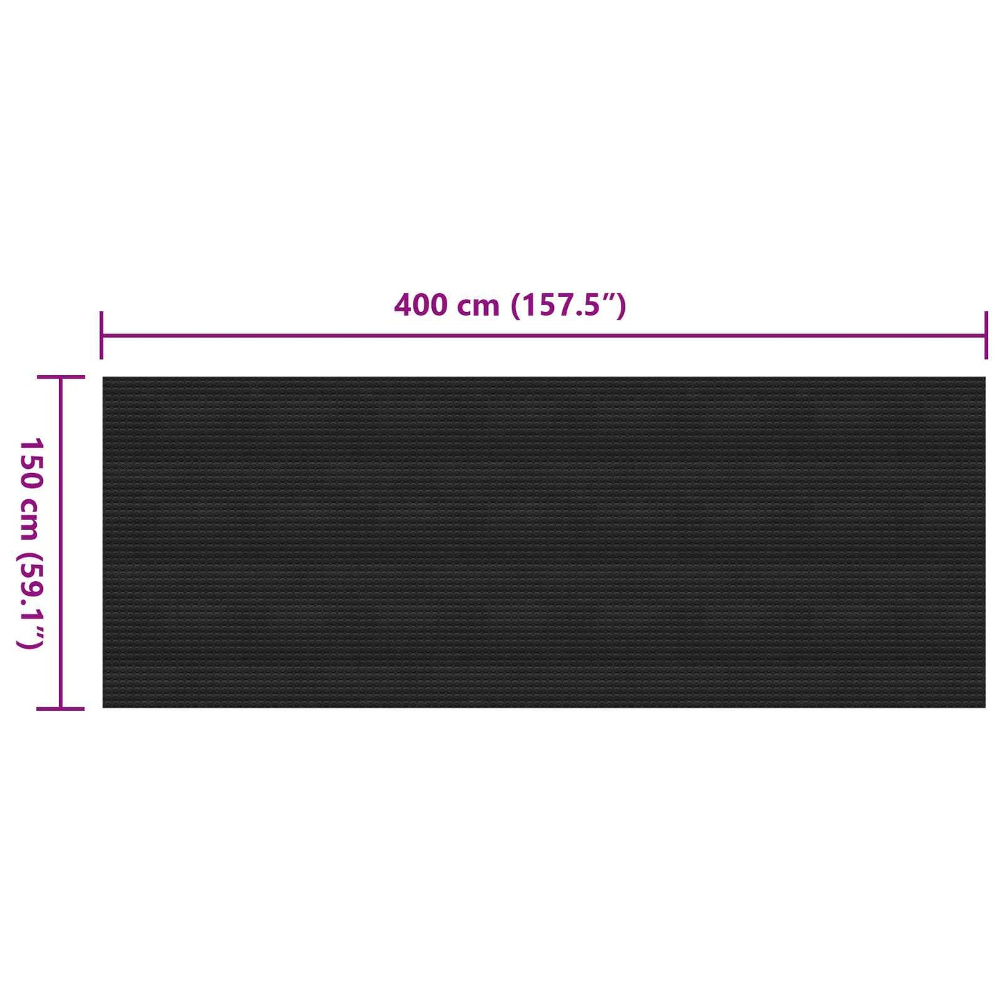 Gulv Matte Svart 1,5 x 4 m Gummi