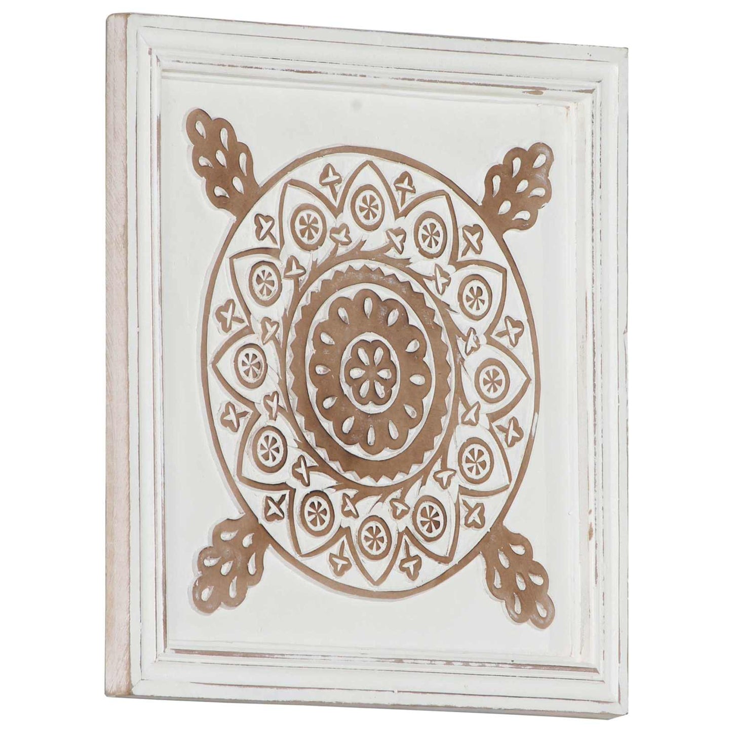 Kunst Dekor 2 pcs Brun og hvit 40 x 40 x 1,5 cm Konstruert tre