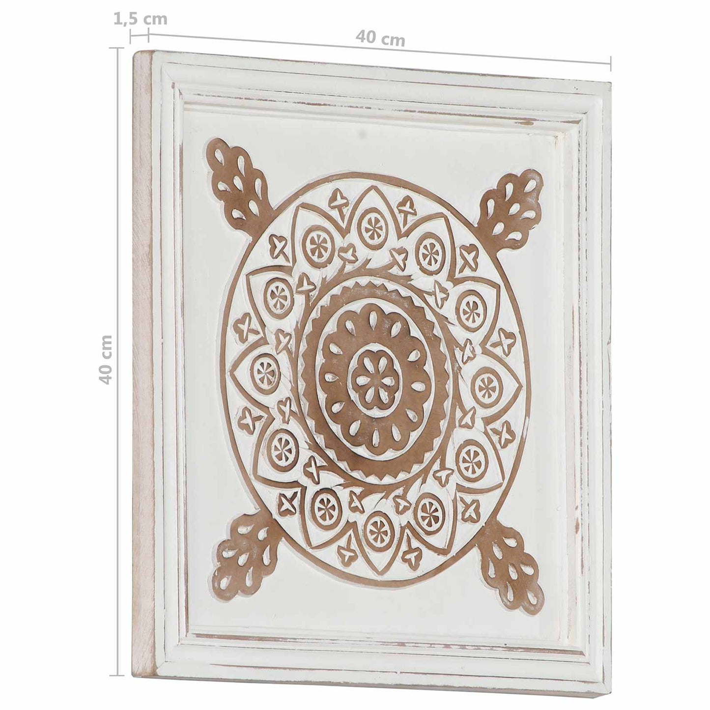 Kunst Dekor 2 pcs Brun og hvit 40 x 40 x 1,5 cm Konstruert tre