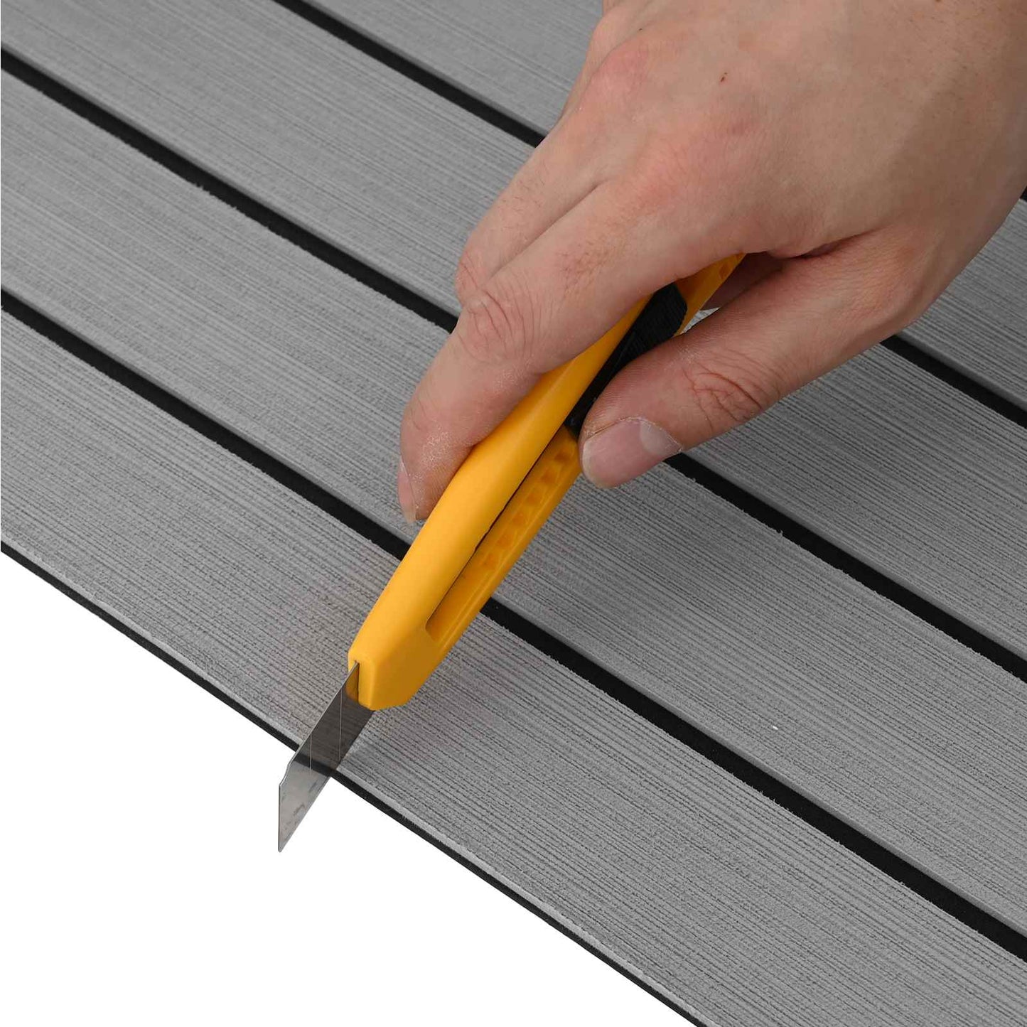 Båtmatt Stripete Lys Grå og Svart 240 x 60 cm EVA