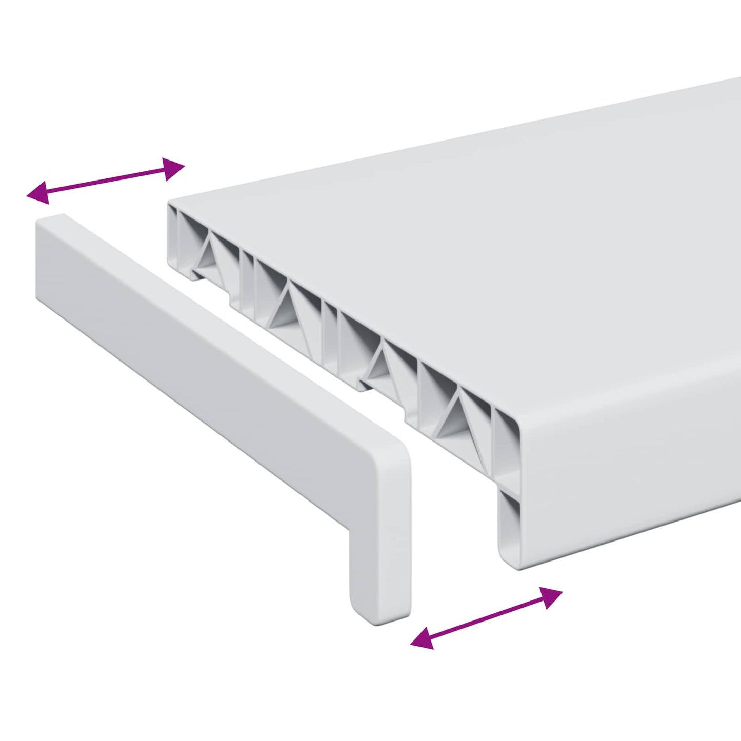 Vinduskarmer Hvit 80 x 20 x 4,5 cm PVC