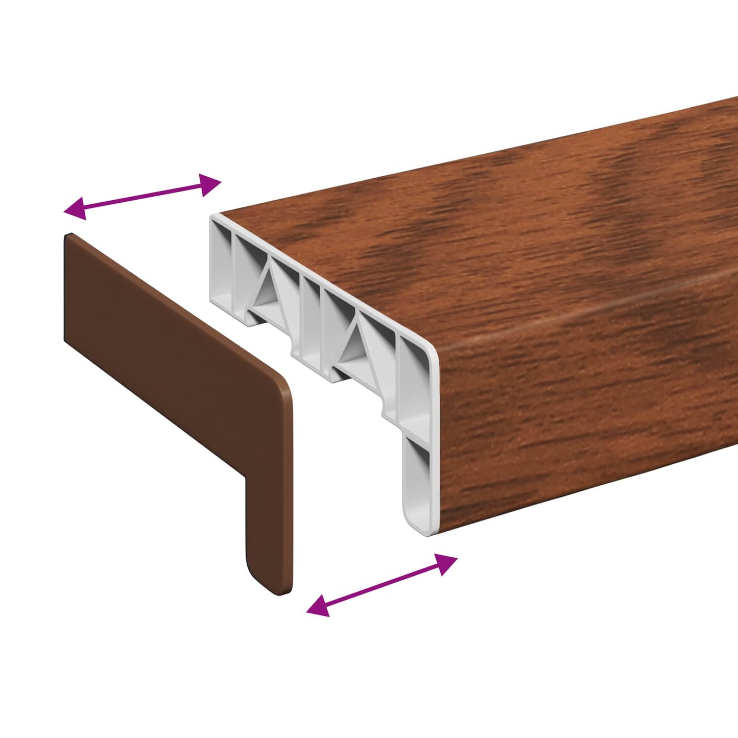 Vinduskarmer Brunt tre 60 x 10 x 4,5 cm PVC