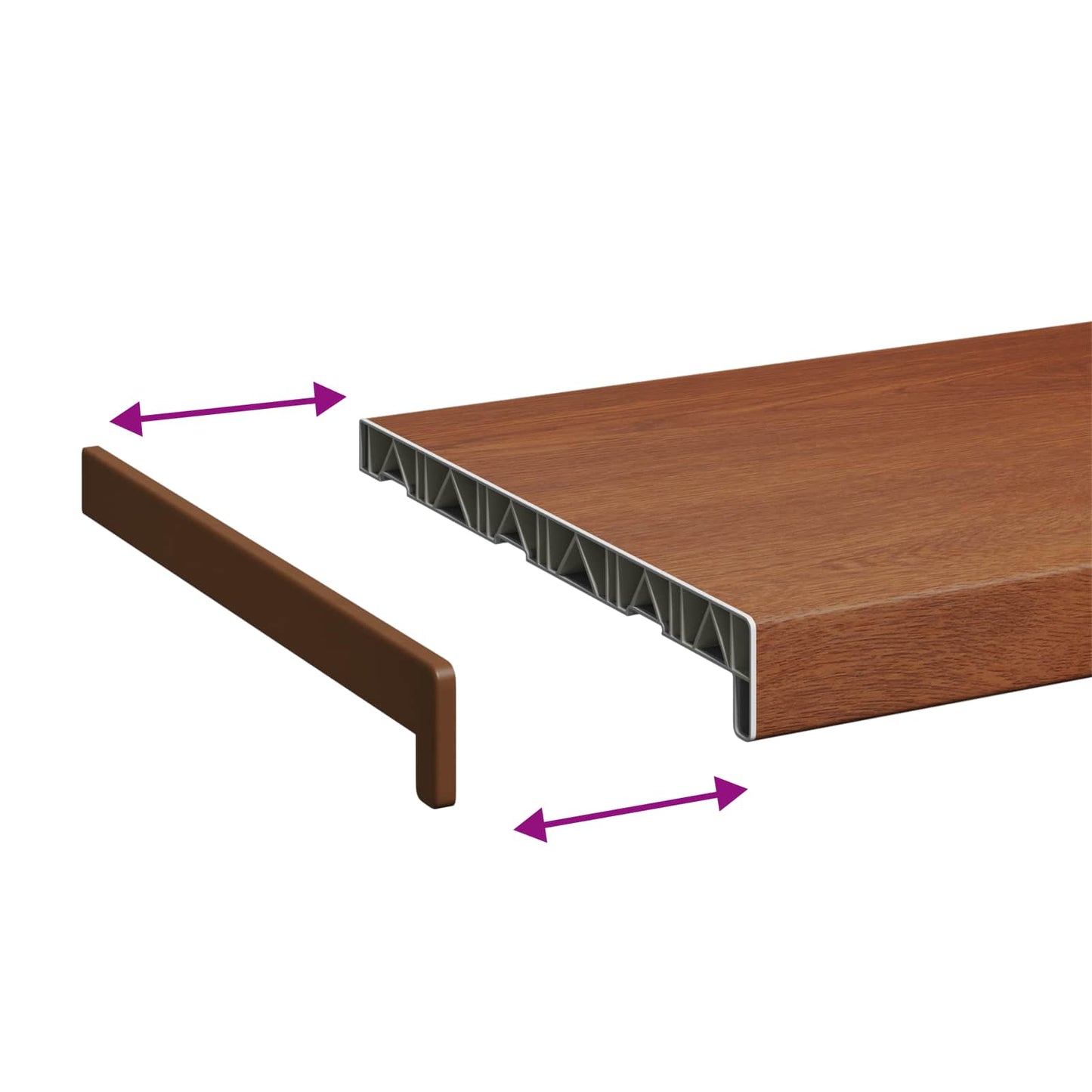 Vinduskarmer Brunt tre 160 x 35 x 4,5 cm PVC