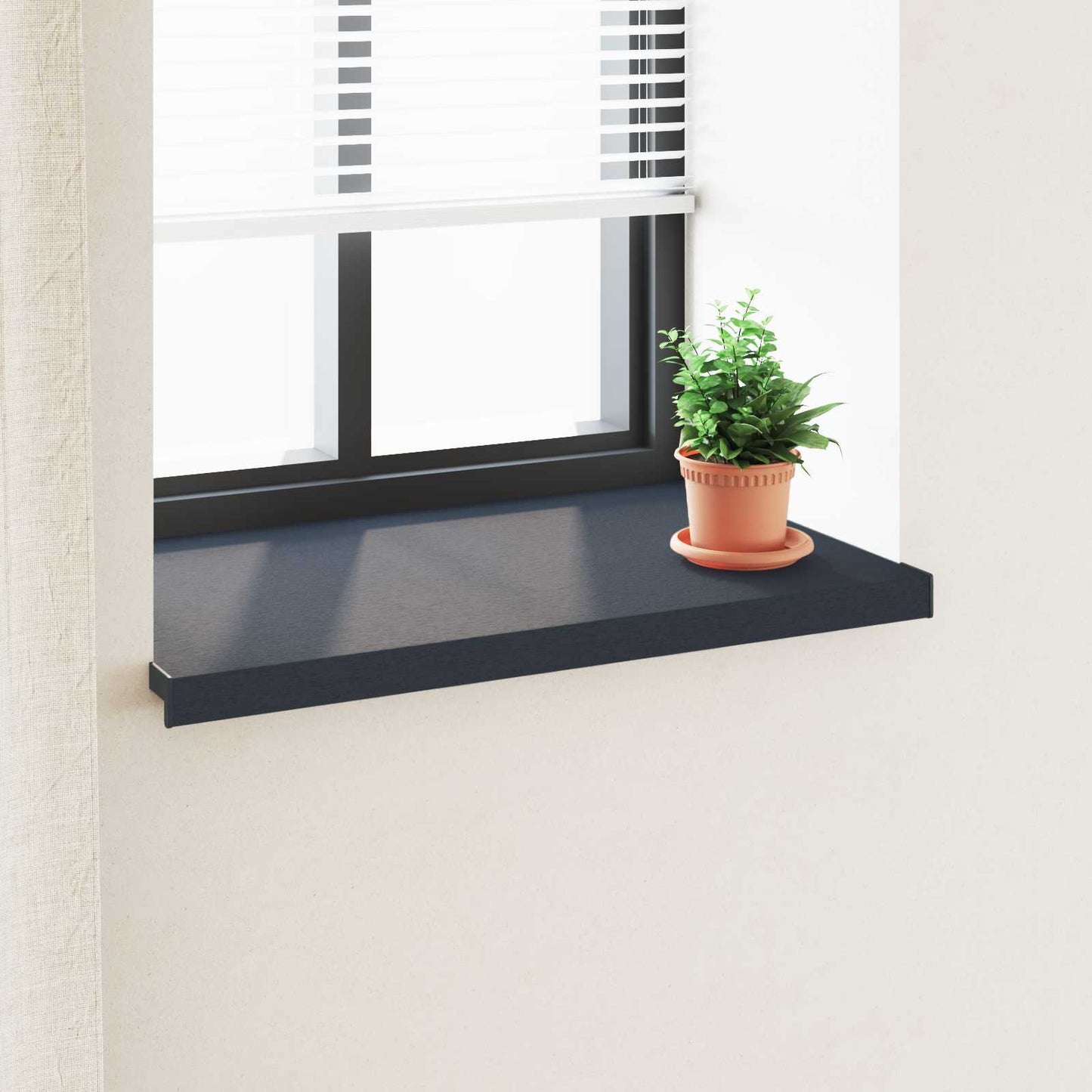 Vinduskarmer Anthracitt med trestruktur 80 x 50 x 4,5 cm PVC