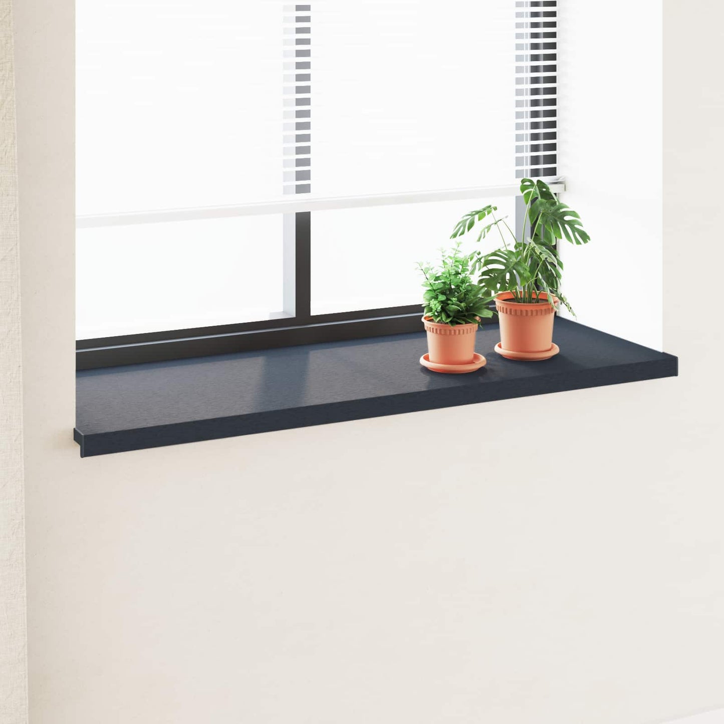 Vinduskarmer Anthracitt med trestruktur 160 x 50 x 4,5 cm PVC