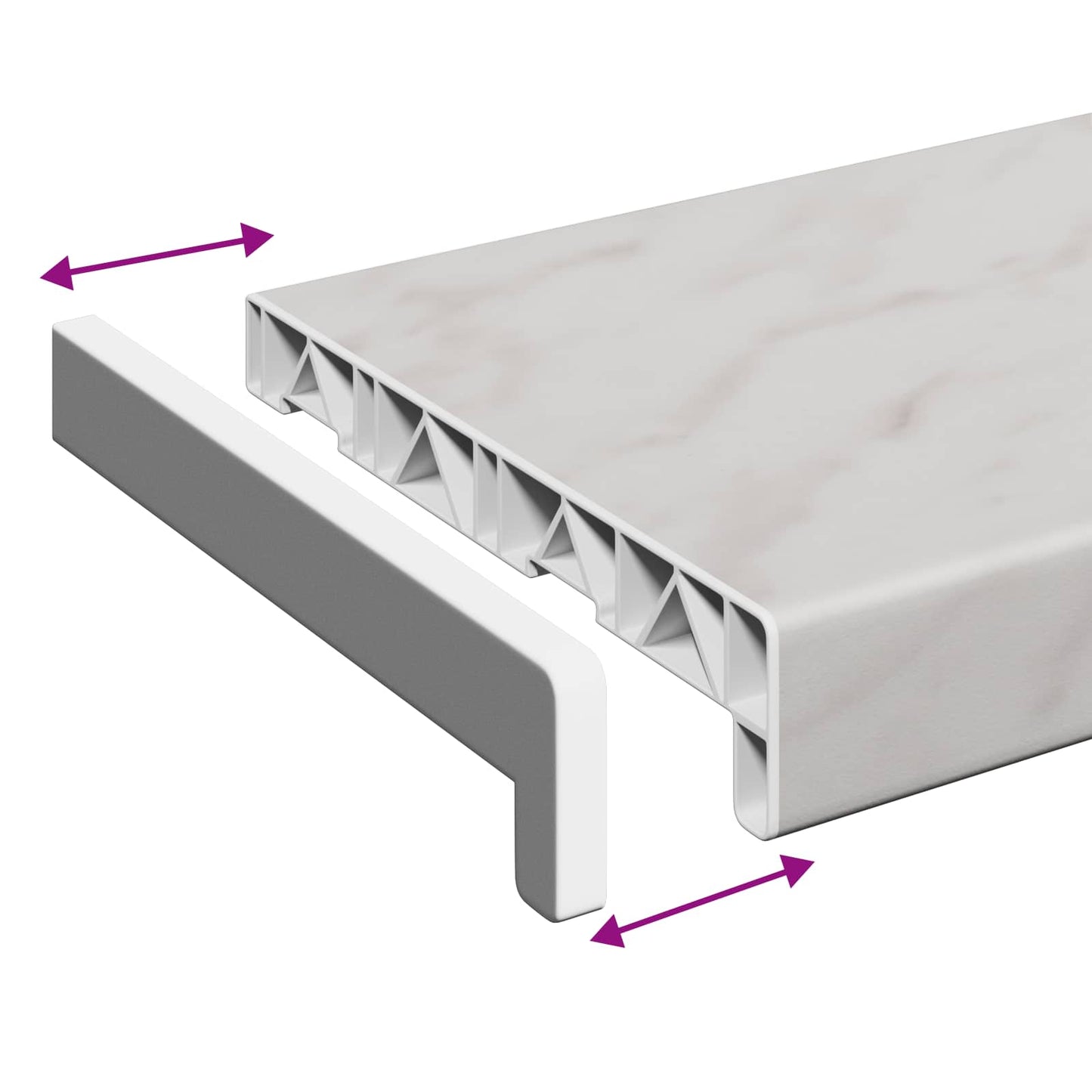 Vinduskarmer Marmortekstur 160 x 20 x 4,5 cm PVC
