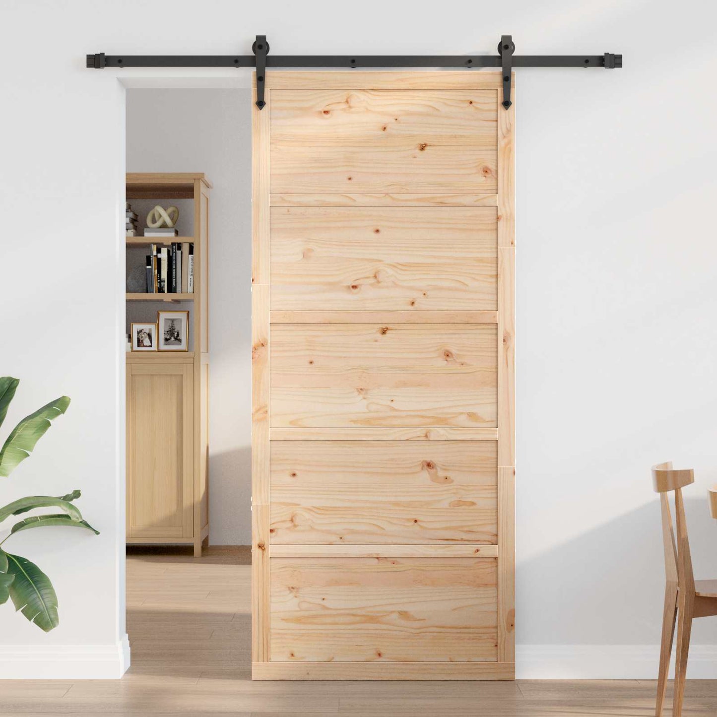 Låvedør Naturlig 90 x 2,5 x 208 cm Heltre furu