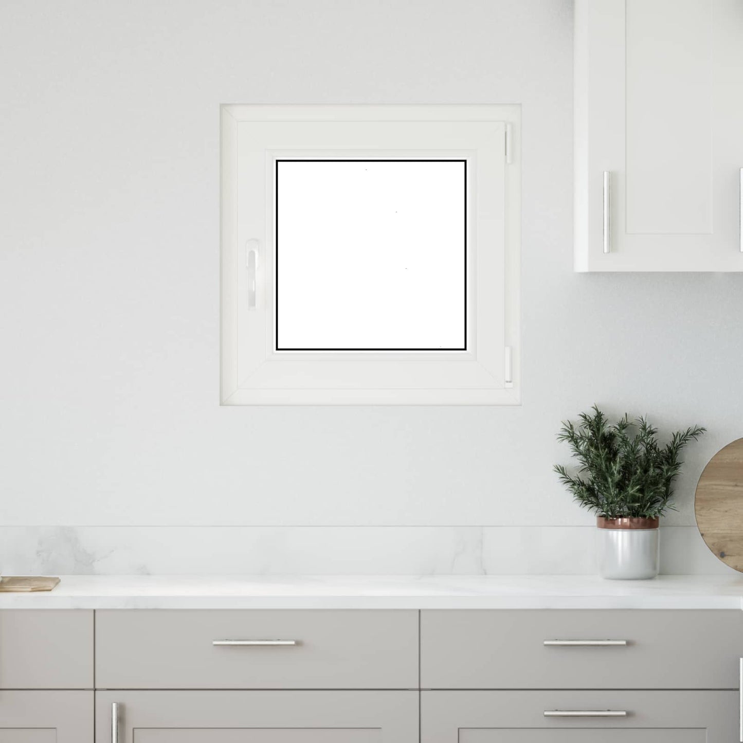 Tilt & Turn Kjeller Vindu RISOR 50 x 50 cm PVC og glass