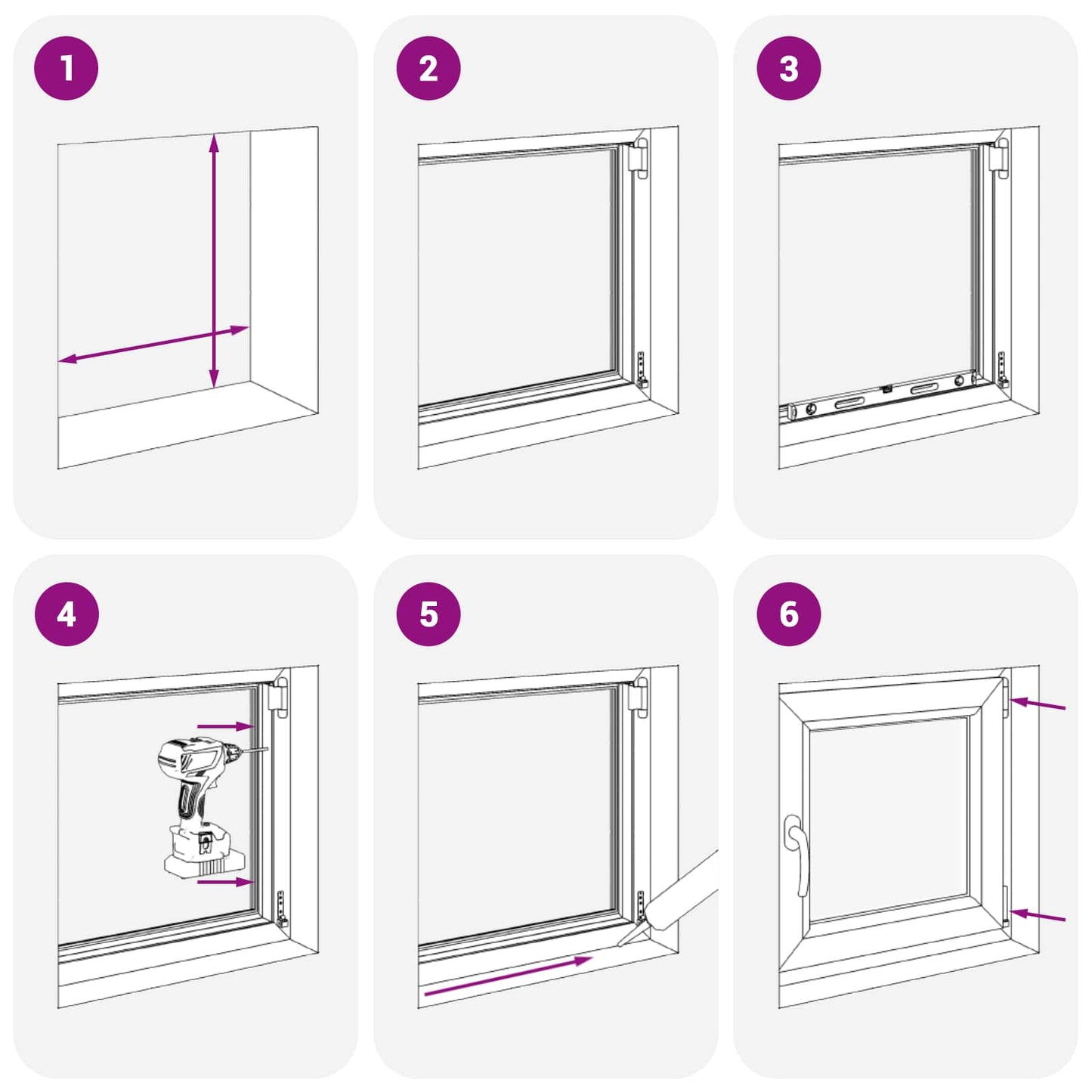 Tilt & Turn Kjeller Vindu RISOR 50 x 50 cm PVC og glass