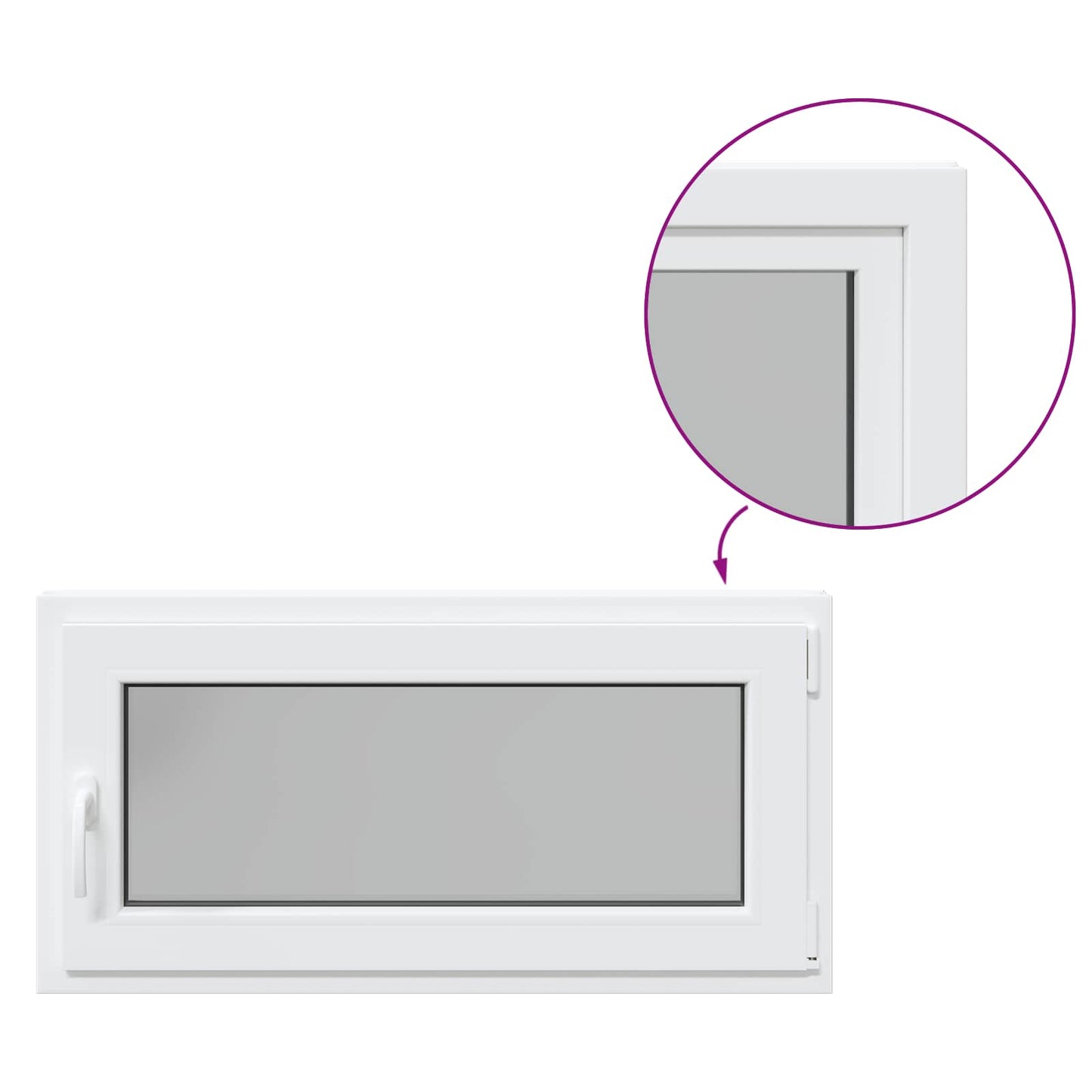 Kjølevindu RISOR 100 x 50 cm PVC og glass Hvit