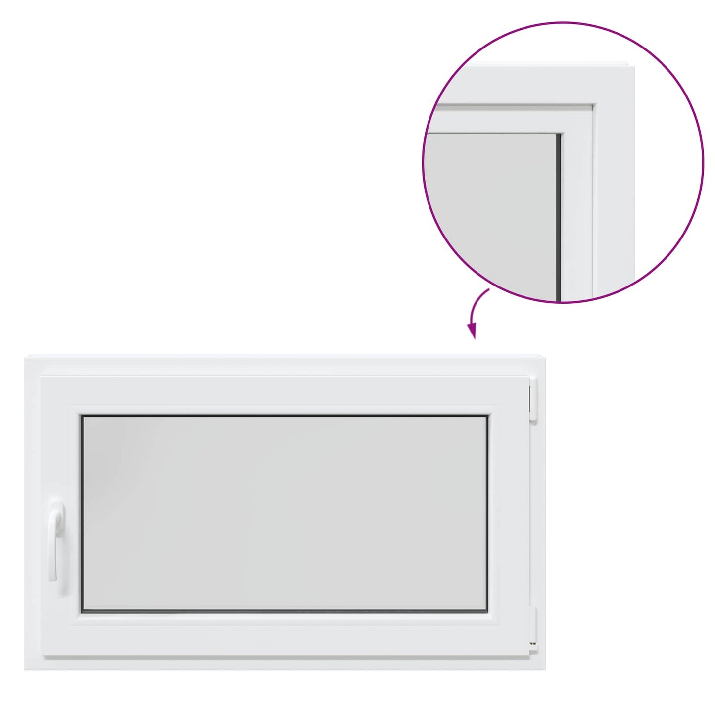 Kjølevindu RISOR 100 x 60 cm PVC og glass Hvit