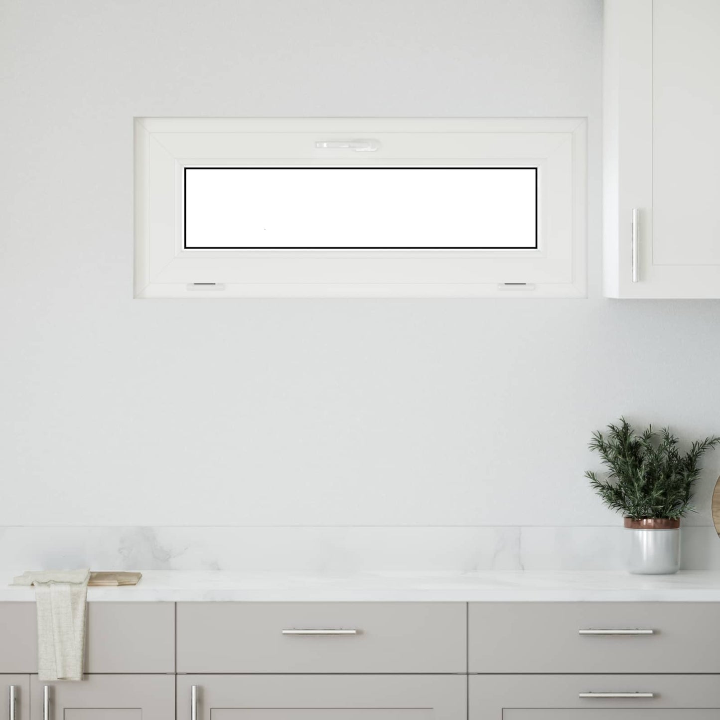 Kjølevindu RISOR 110 x 40 cm PVC og glass Hvit