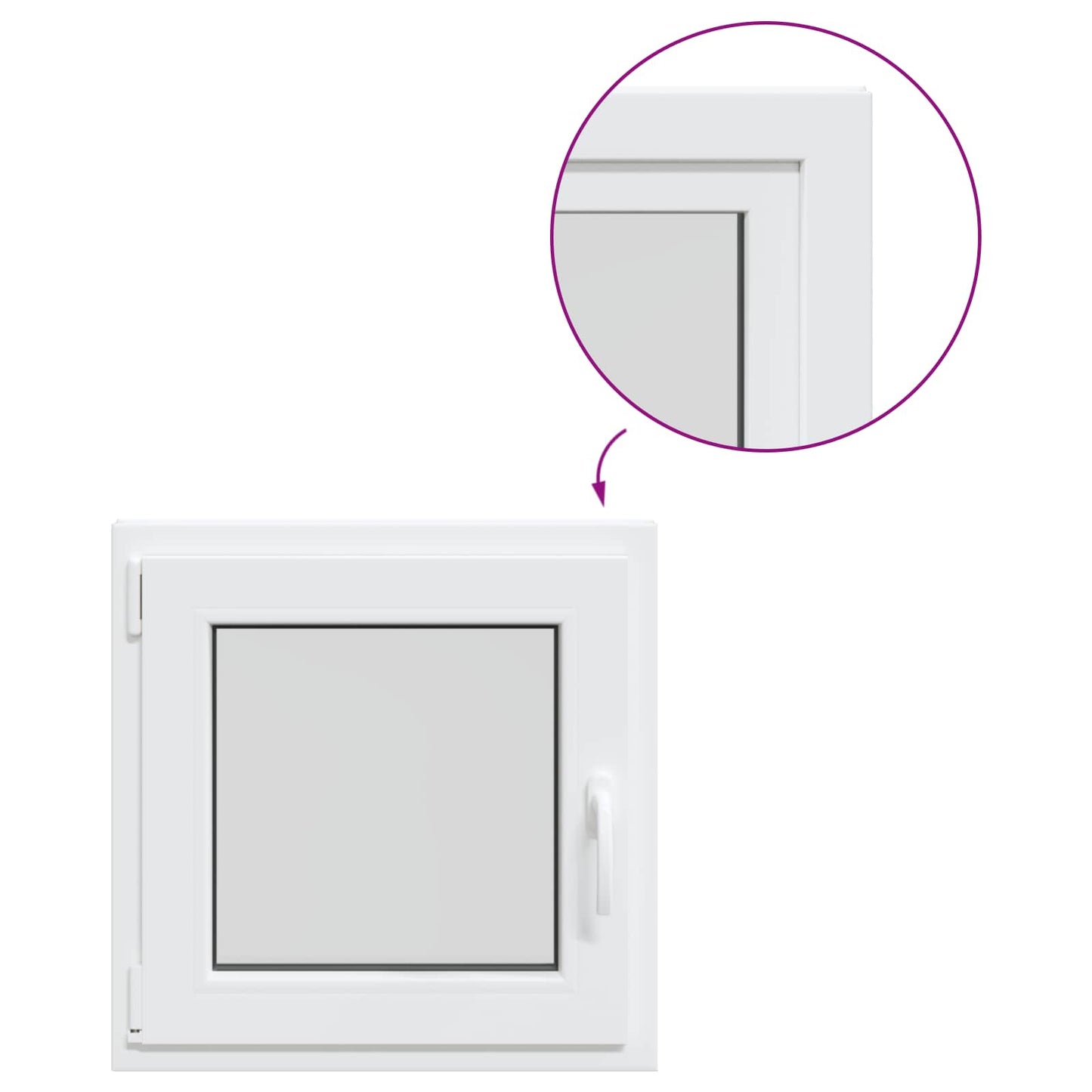 Kjølevindu RISOR 50 x 50 cm PVC og glass Hvit