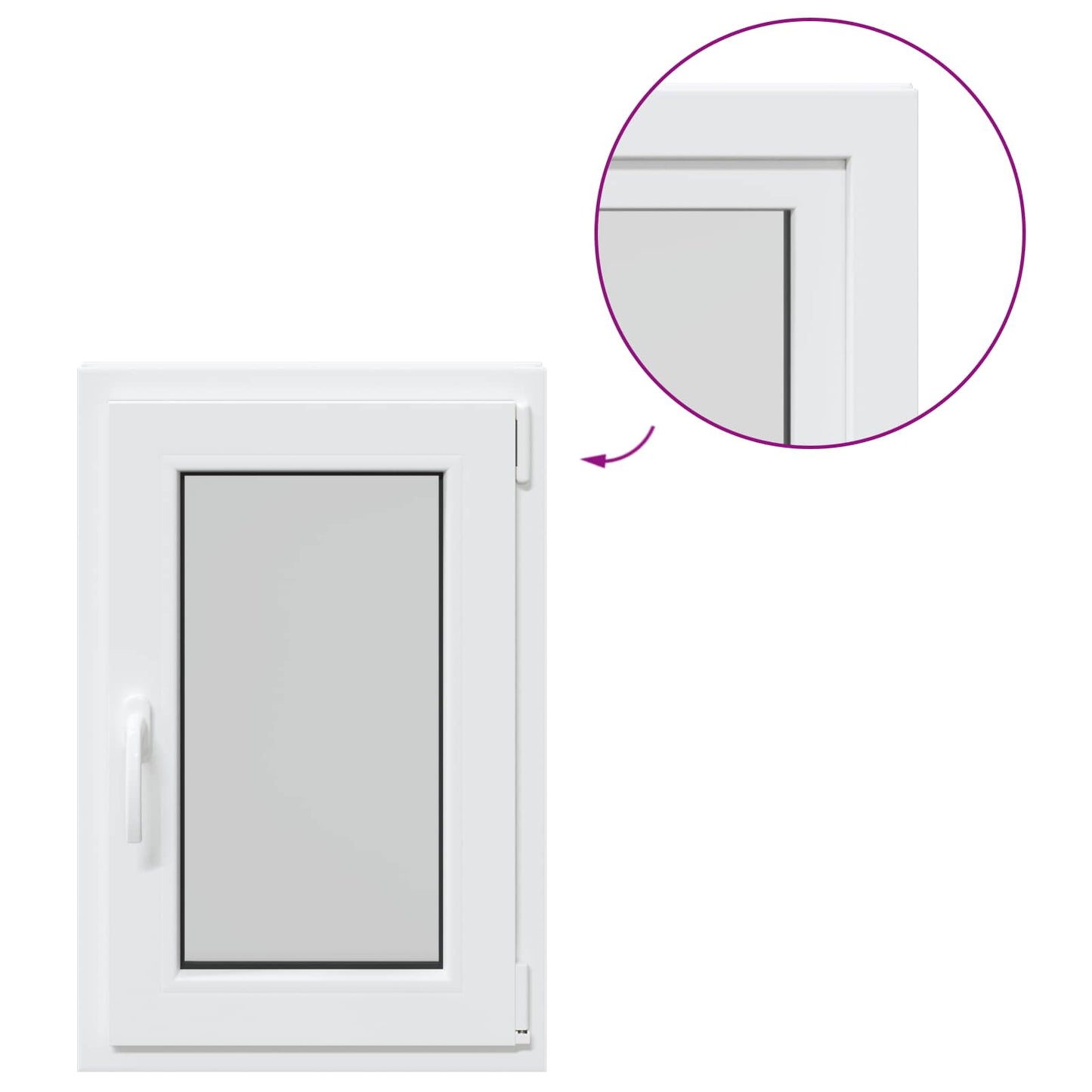 Kjølevindu RISOR 50 x 75 cm PVC og glass Hvit