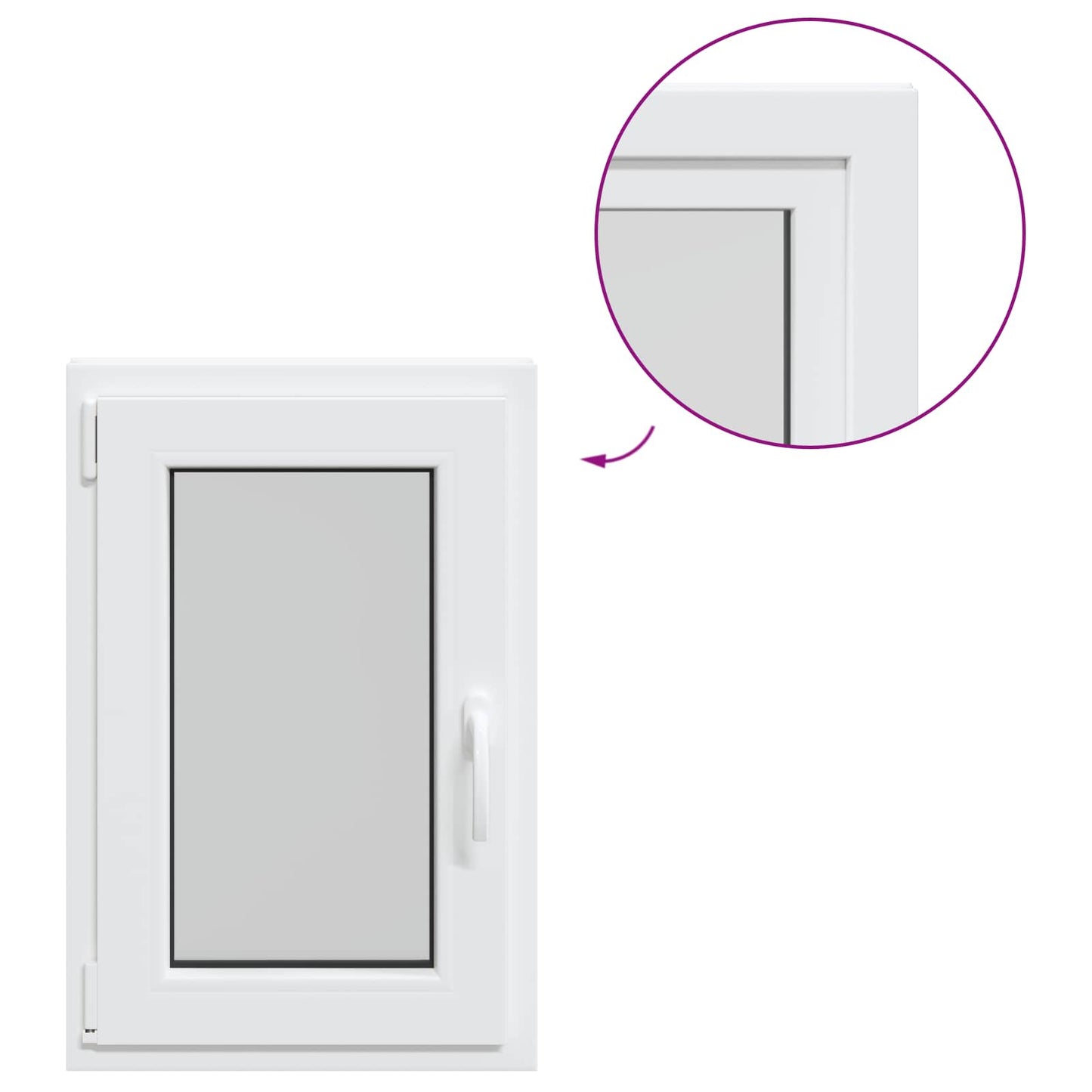Kjølevindu RISOR 50 x 75 cm PVC og glass Hvit