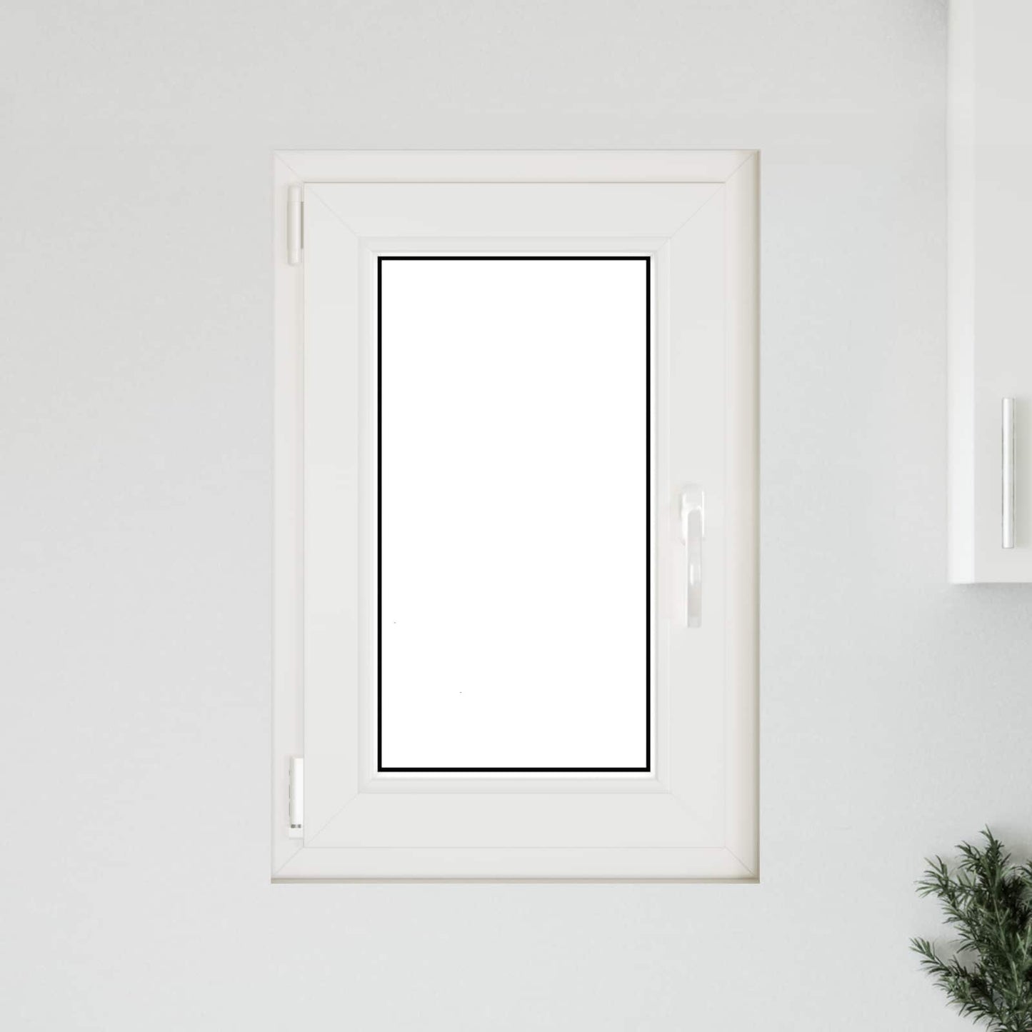 Kjølevindu RISOR 50 x 75 cm PVC og glass Hvit