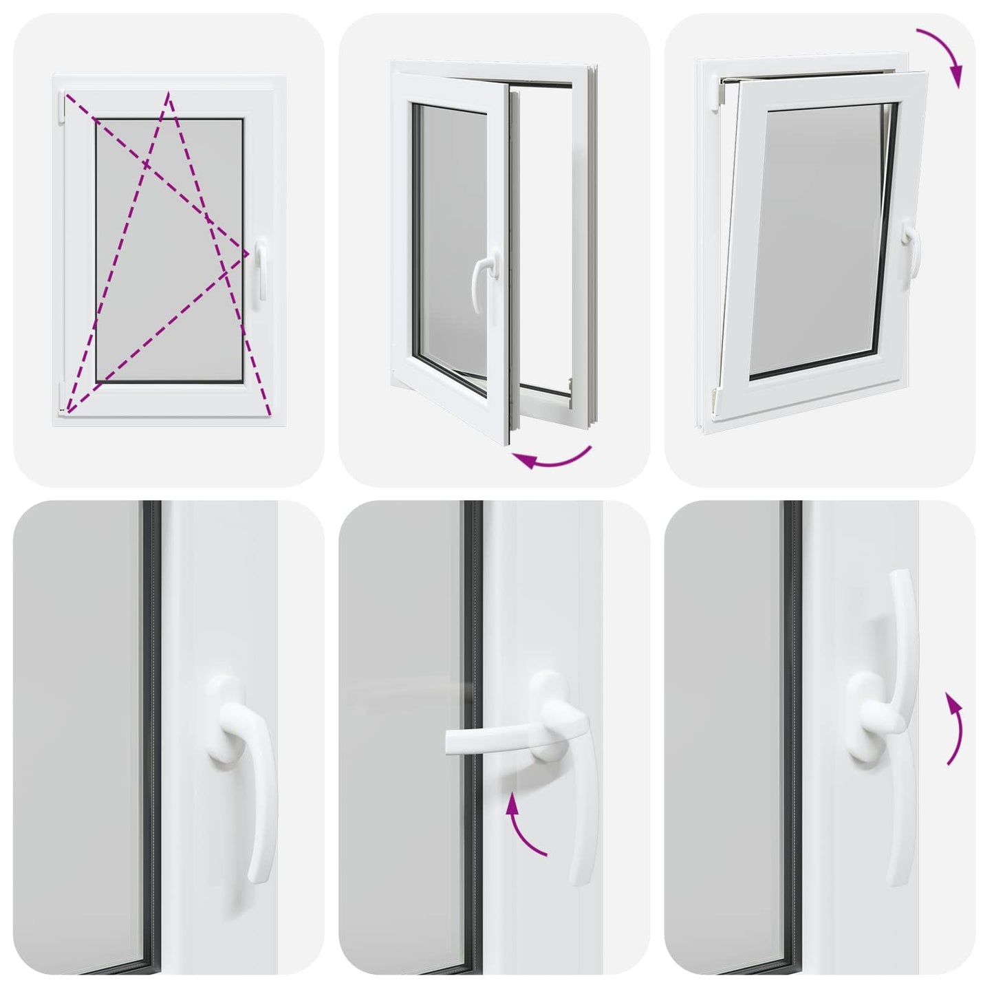 Kjølevindu RISOR 60 x 90 cm PVC og glass Hvit