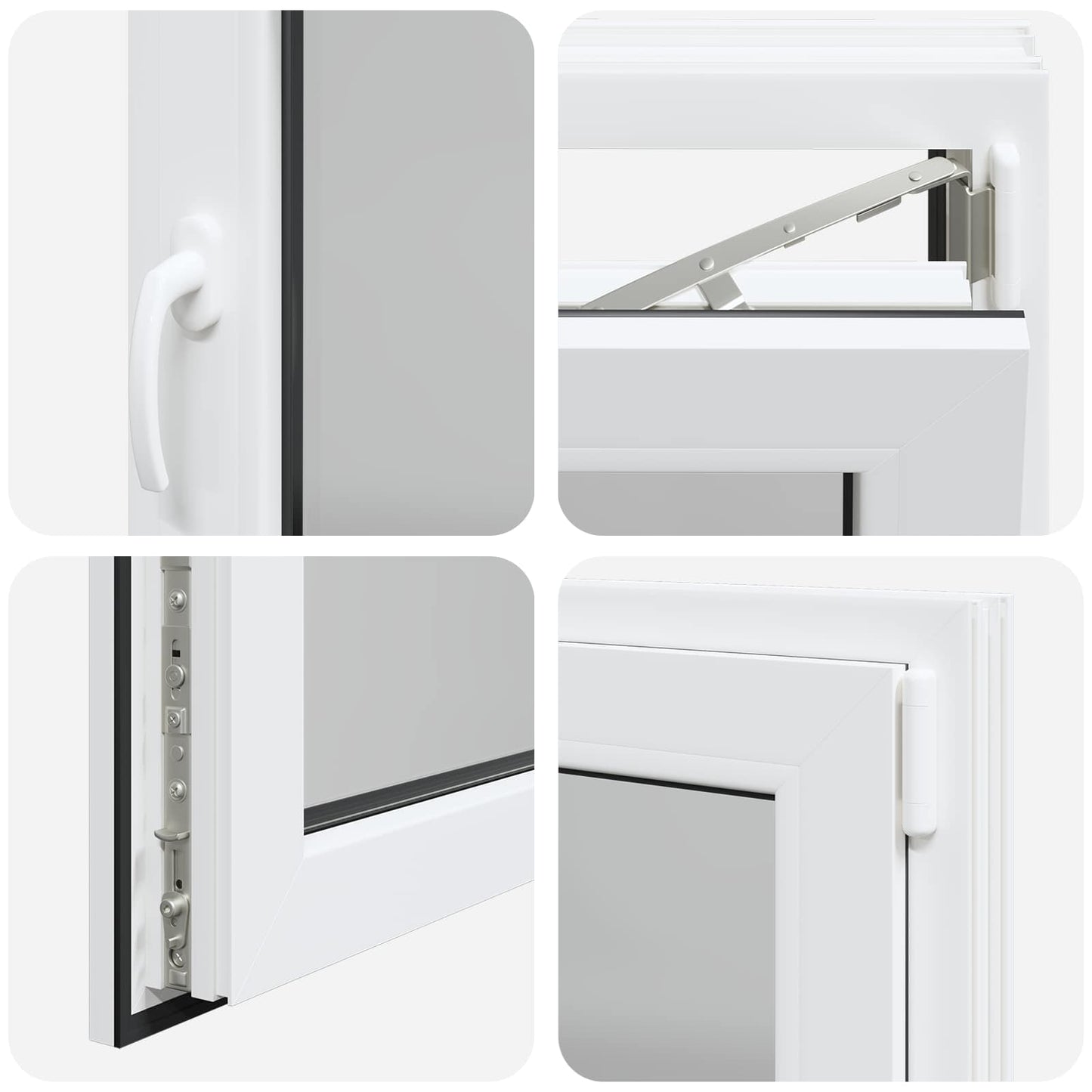 Kjølevindu RISOR 80 x 70 cm PVC og glass Hvit