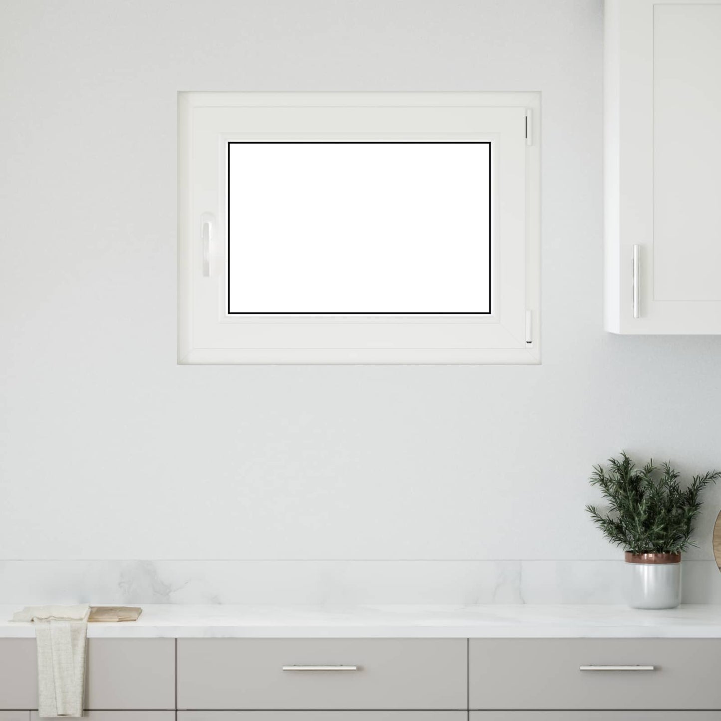 Kjølevindu RISOR 80 x 70 cm PVC og glass Hvit